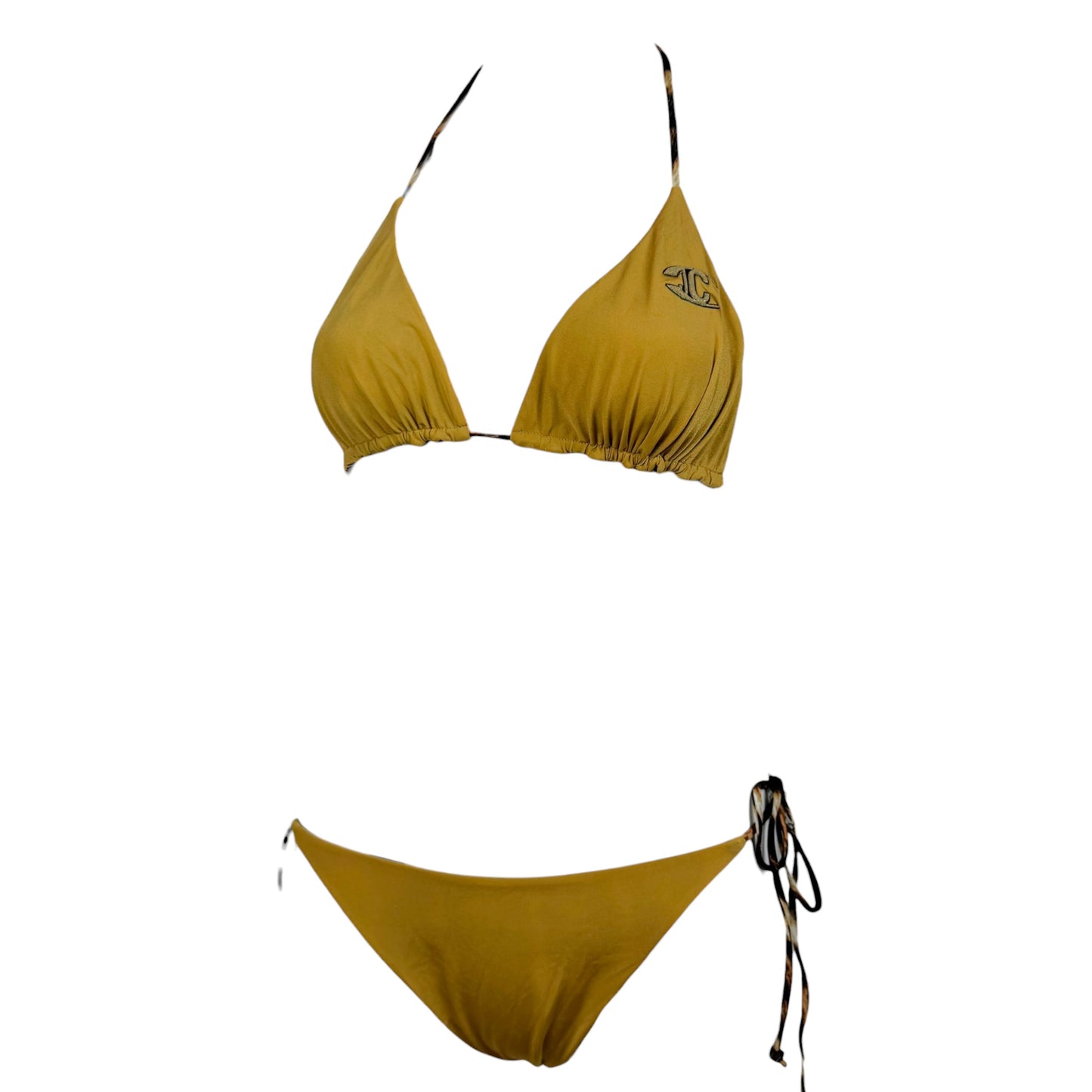 Just Cavalli Roberto Cavalli Leopard Print & Gold Reversible Bikini Set
