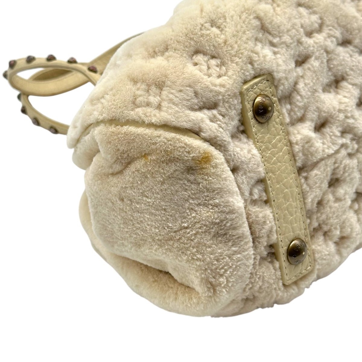 Louis Vuitton Ivory Mink Demi Lune Bag with Monogram