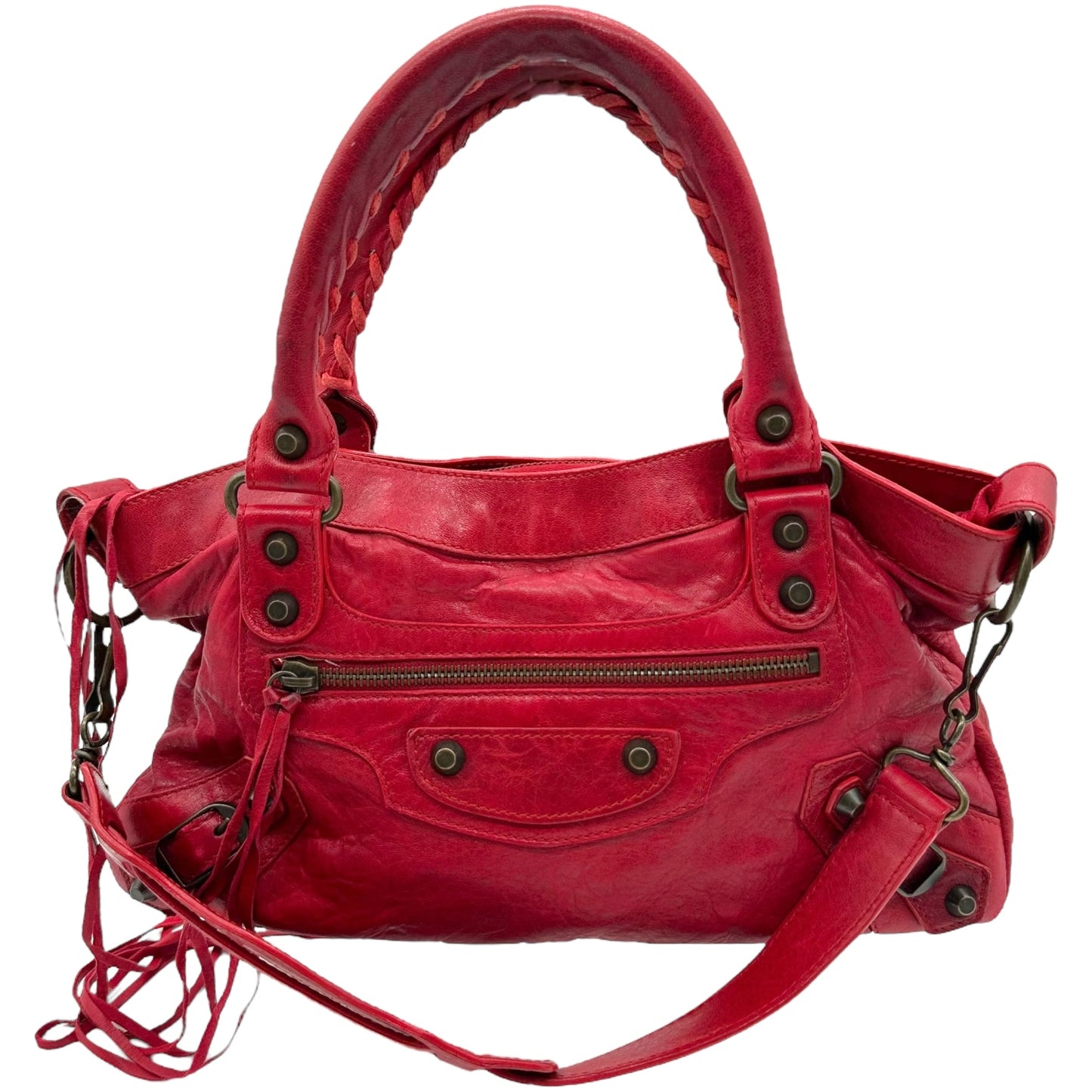 Balenciaga Red Leather First City Bag - Outfit Repeater