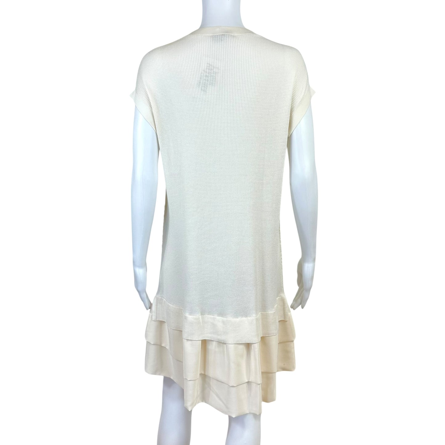 Louis Vuitton Ivory Sequin Embellished Knit Shift Mini Dress