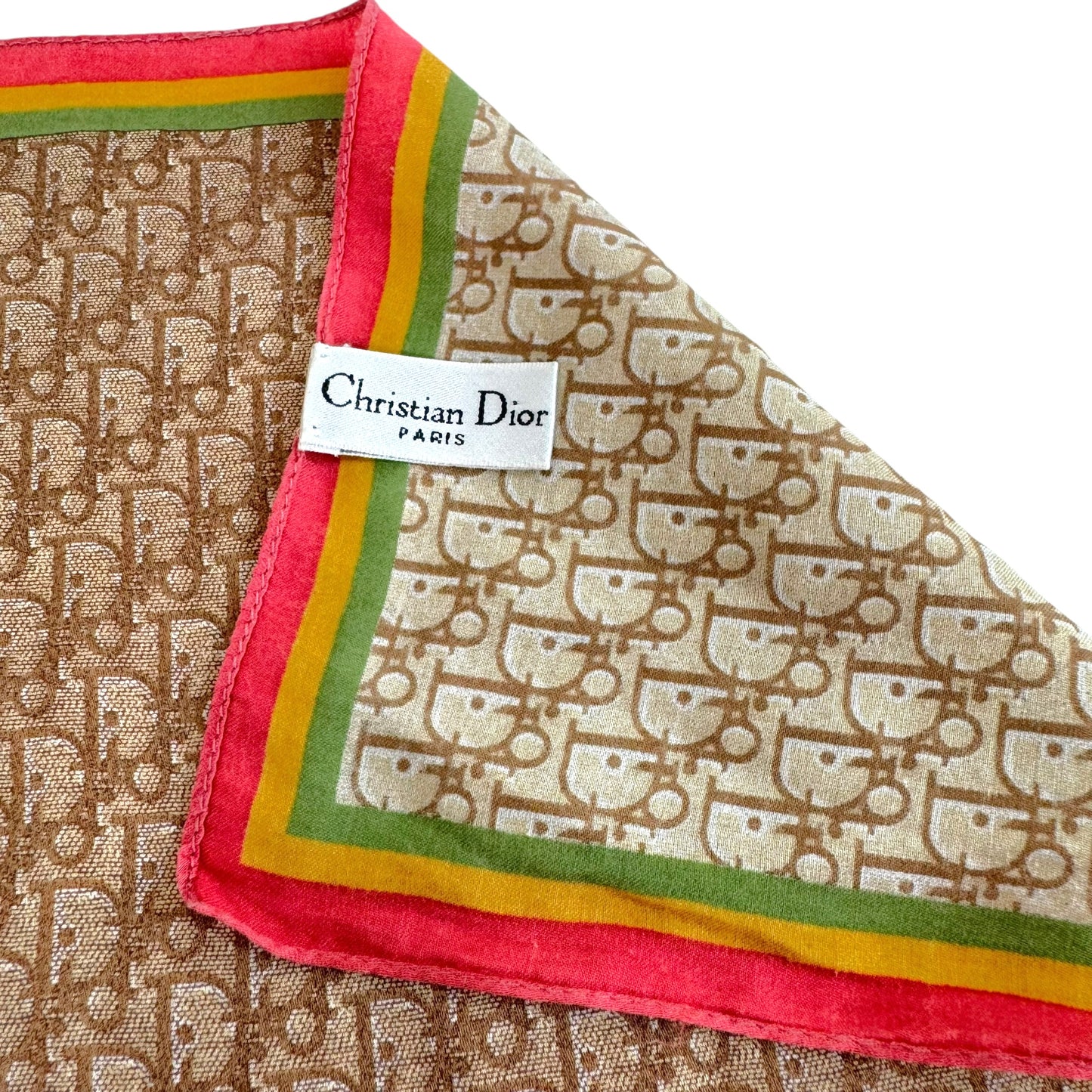 Christian Dior Rasta Tan Monogram Trotter Silk Scarf