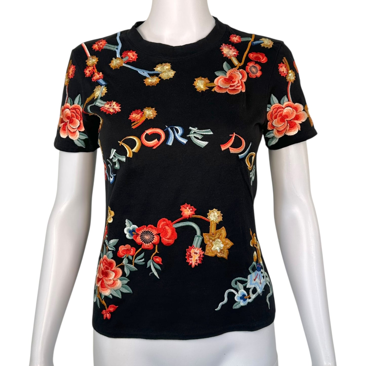 Christian Dior F/W 2001 'Asian Inspired' Embroidered J'Adore Dior T-Shirt