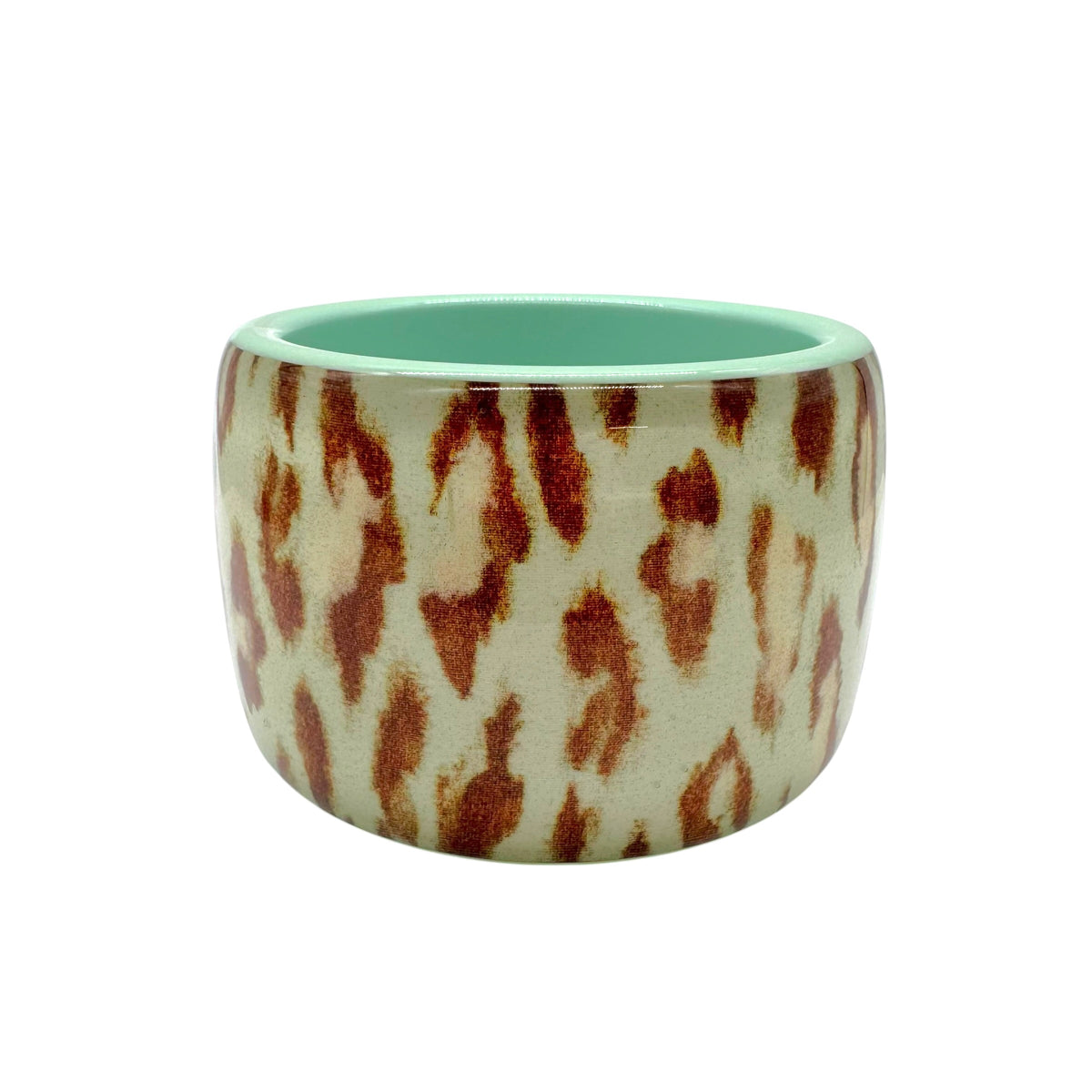 Christian Dior Chunky Bangle Bracelet Blue Silver Leopard Print