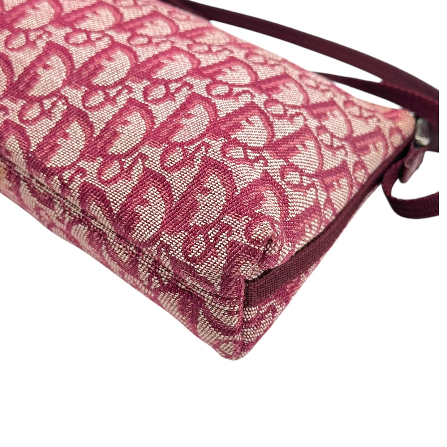 Christian Dior Red Trotter Monogram Shoulder Pochette Bag
