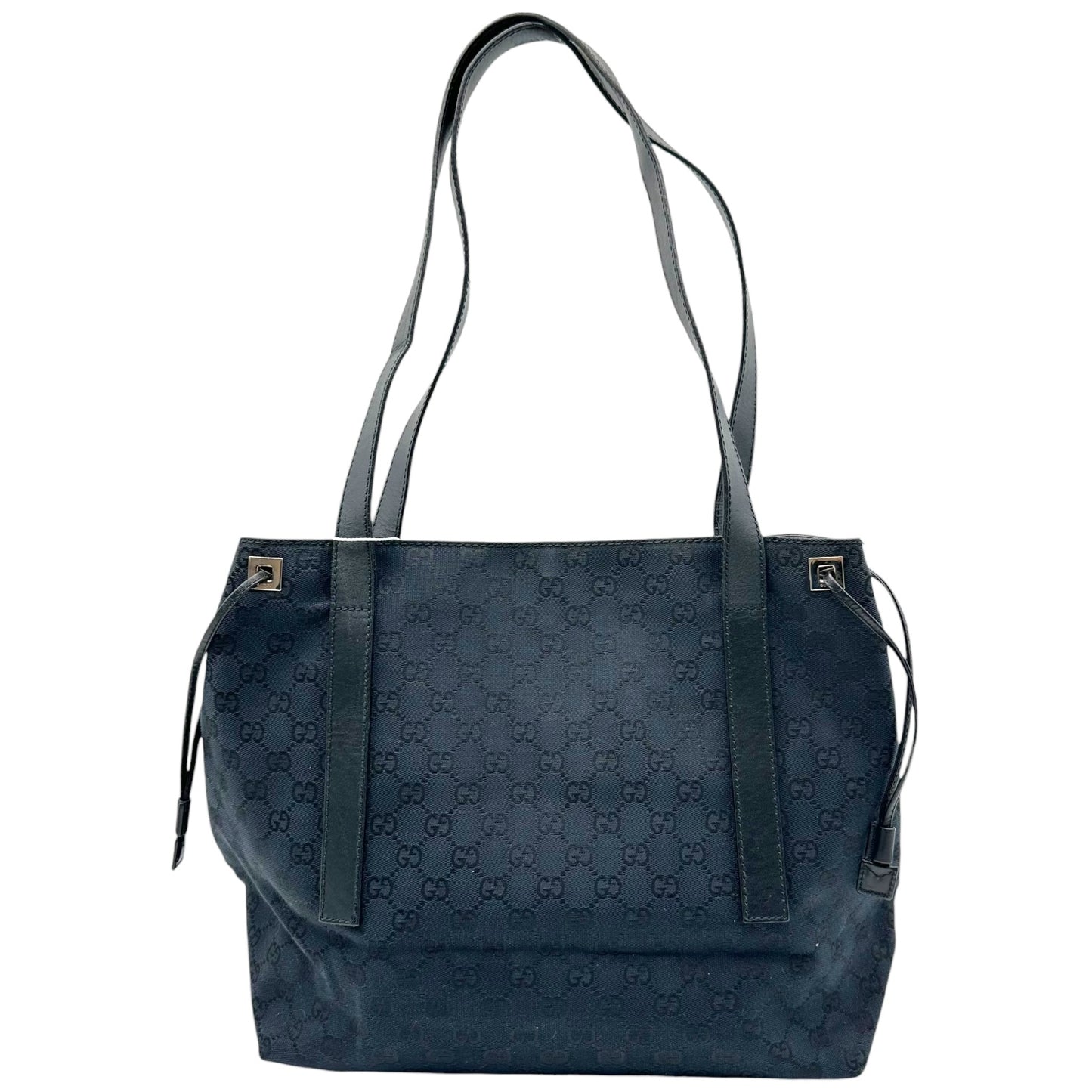 Gucci Black Monogram Canvas Cinched Side Tote Bag