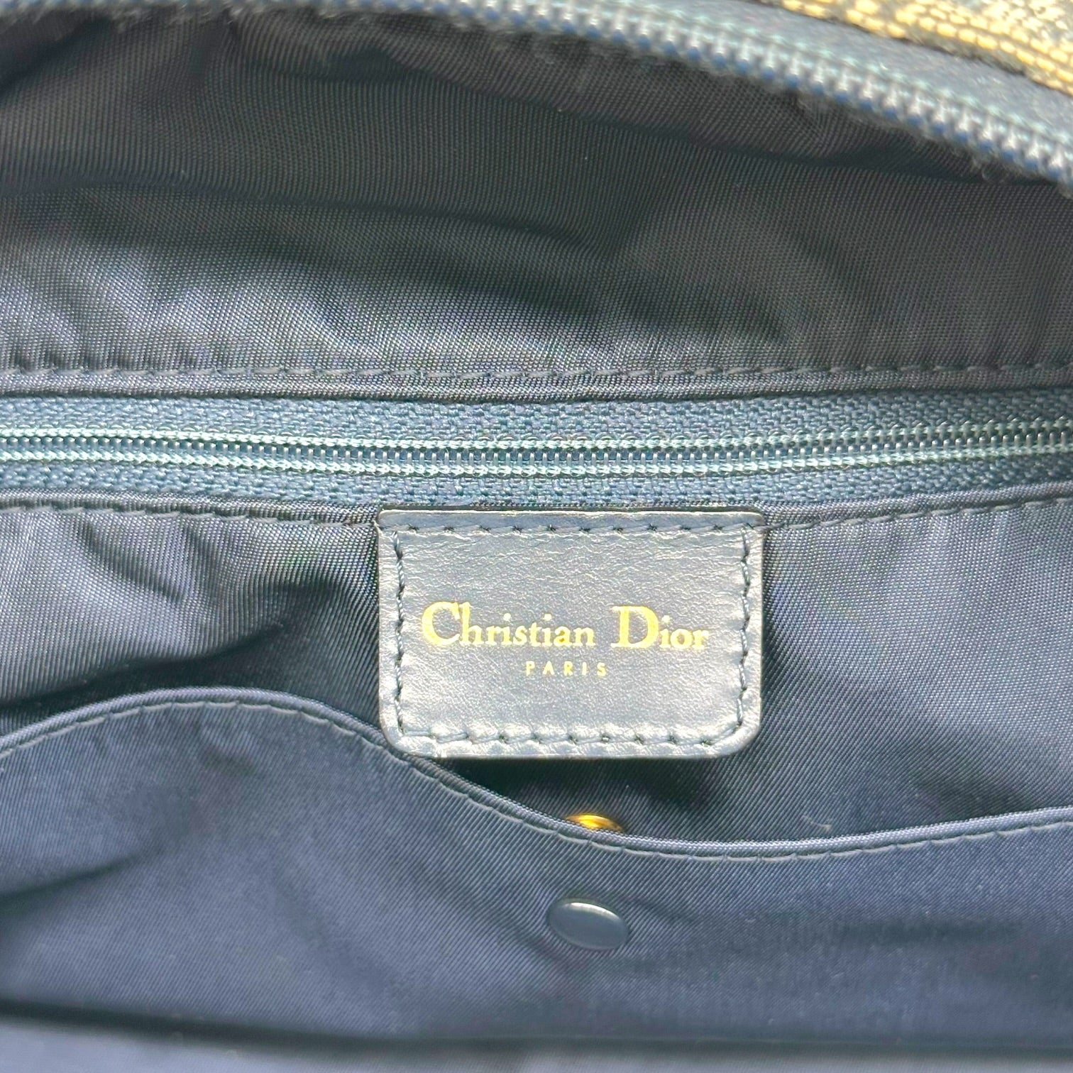 Christian Dior Bowler Bag Navy Blue Trotter Monogram