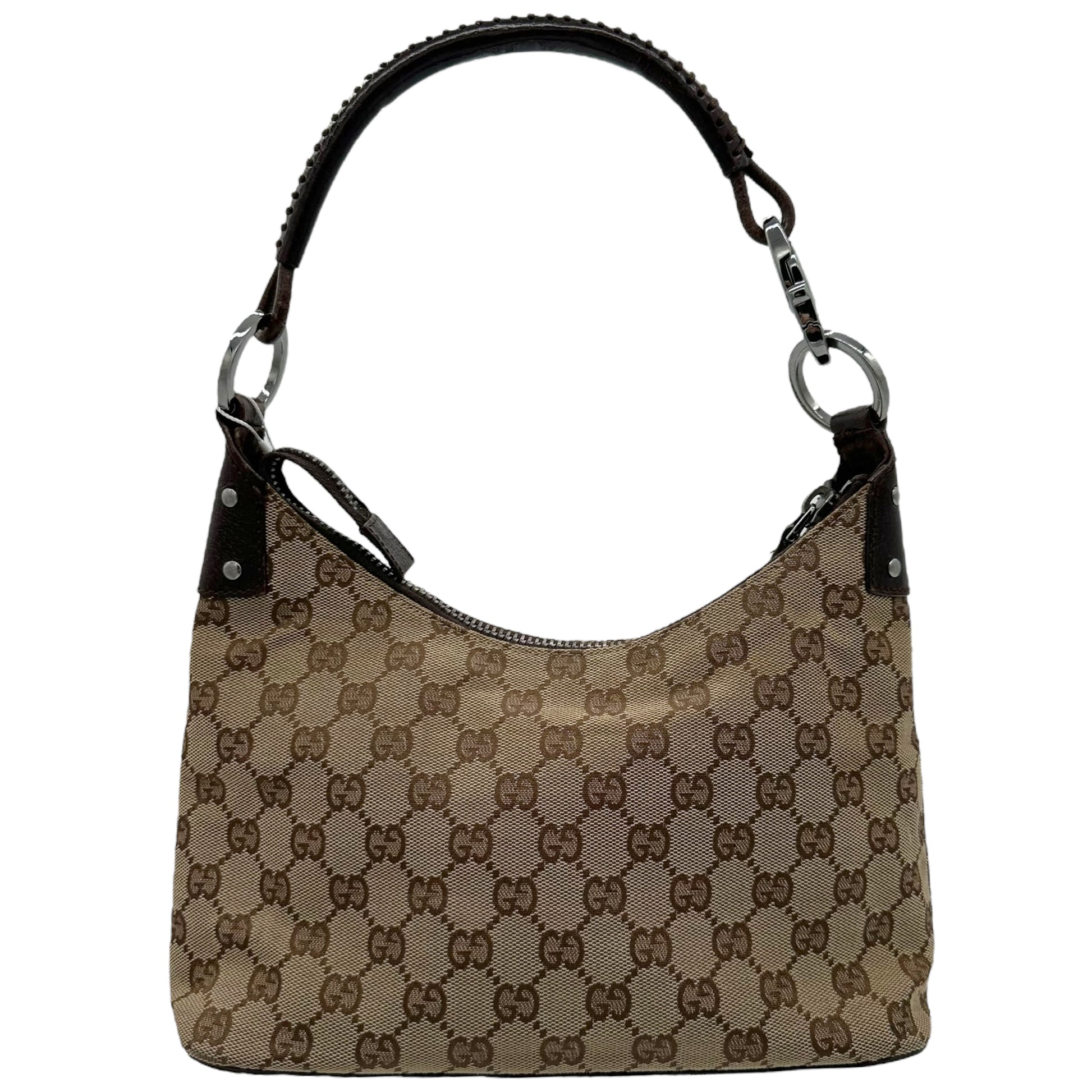 Gucci Tan Monogram Leather Strap Shoulder Bag - Outfit Repeater