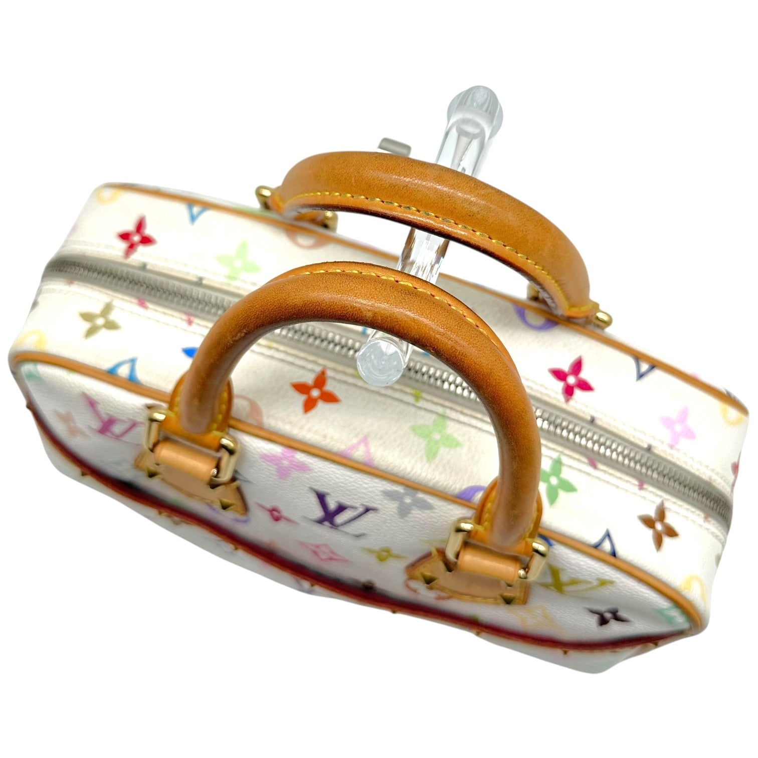Louis Vuitton Trouville Handbag White Multicolor Murakami