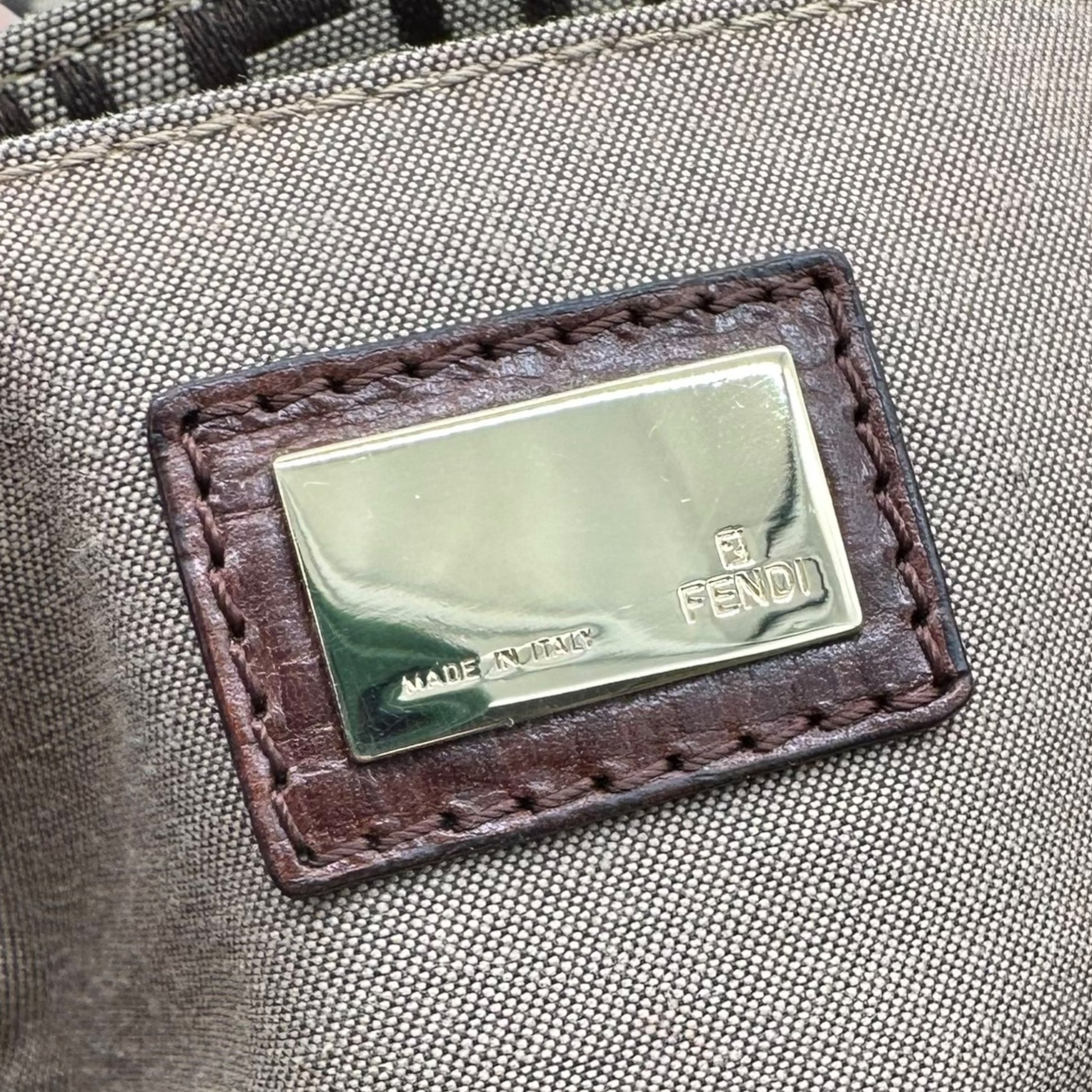 Fendi Brown & Tan Zucchino Monogram Logo Charm Shoulder Bag - Outfit Repeater