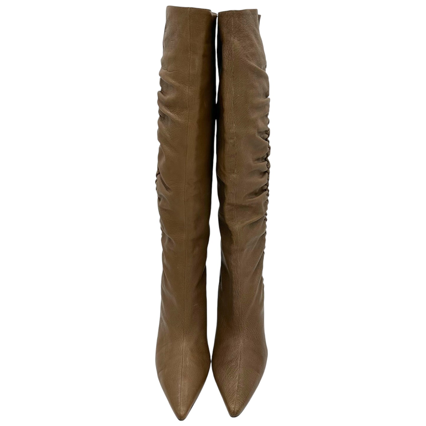 Jimmy Choo Brown Leather Pointed Toe Boots - Outfit Repeater