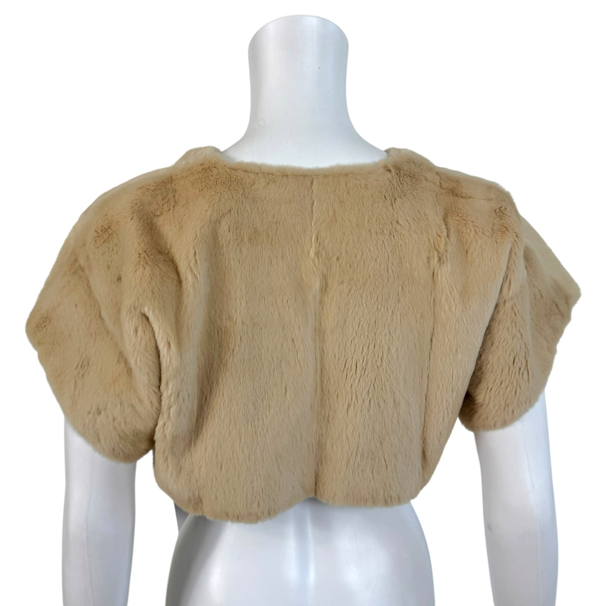 Dolce & Gabbana Cropped Bolero Vest Beige Weasel Fur