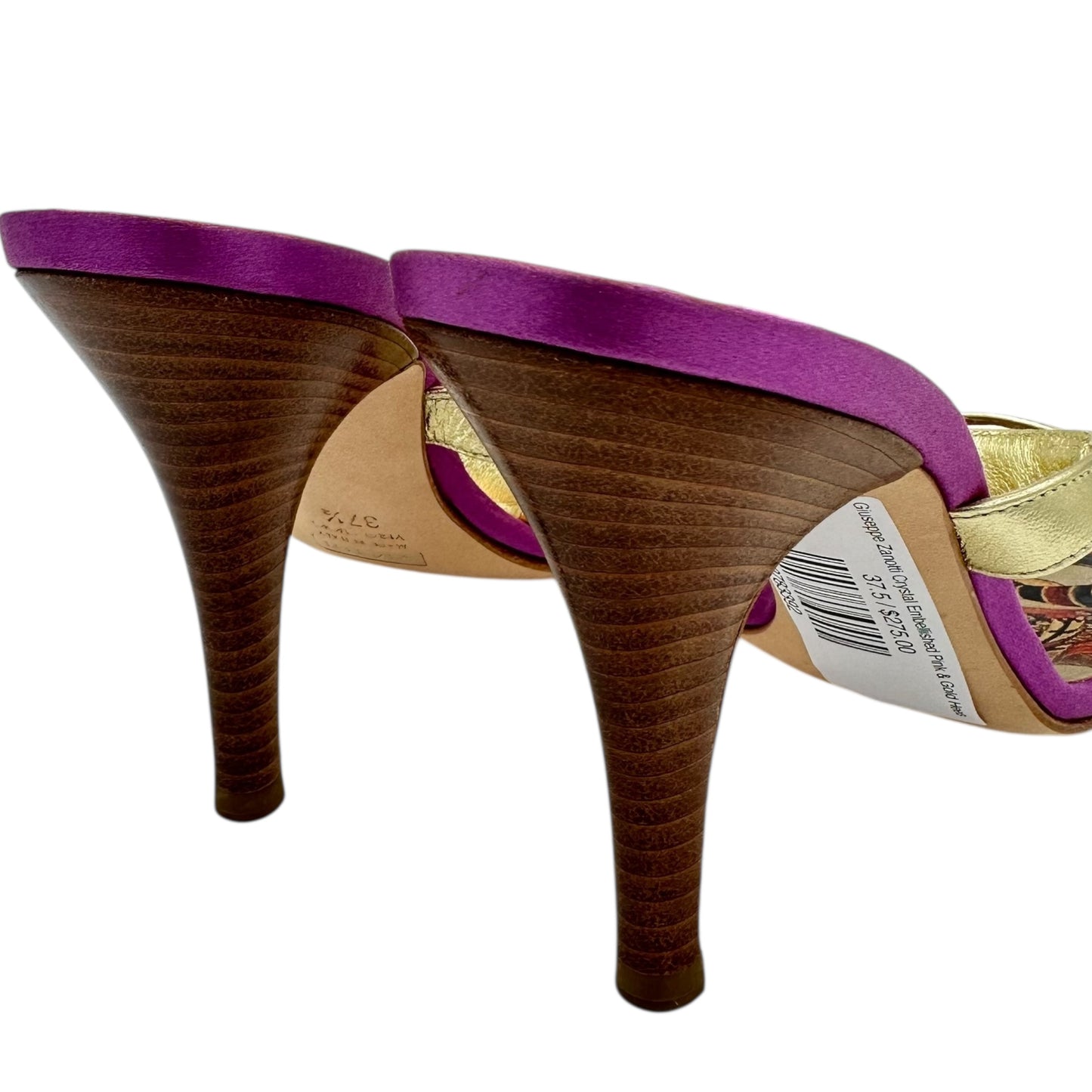 Giuseppe Zanotti Crystal Embellished Pink & Gold Heels - Outfit Repeater