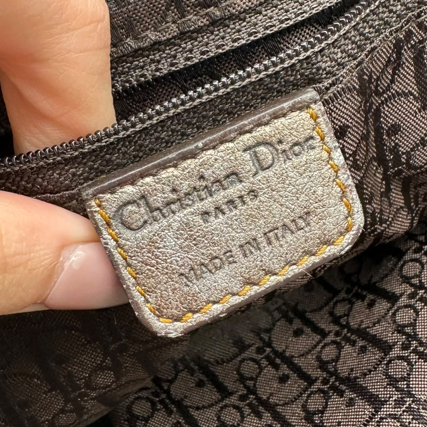 Christian Dior Metallic Silver Leather Gaucho Bag