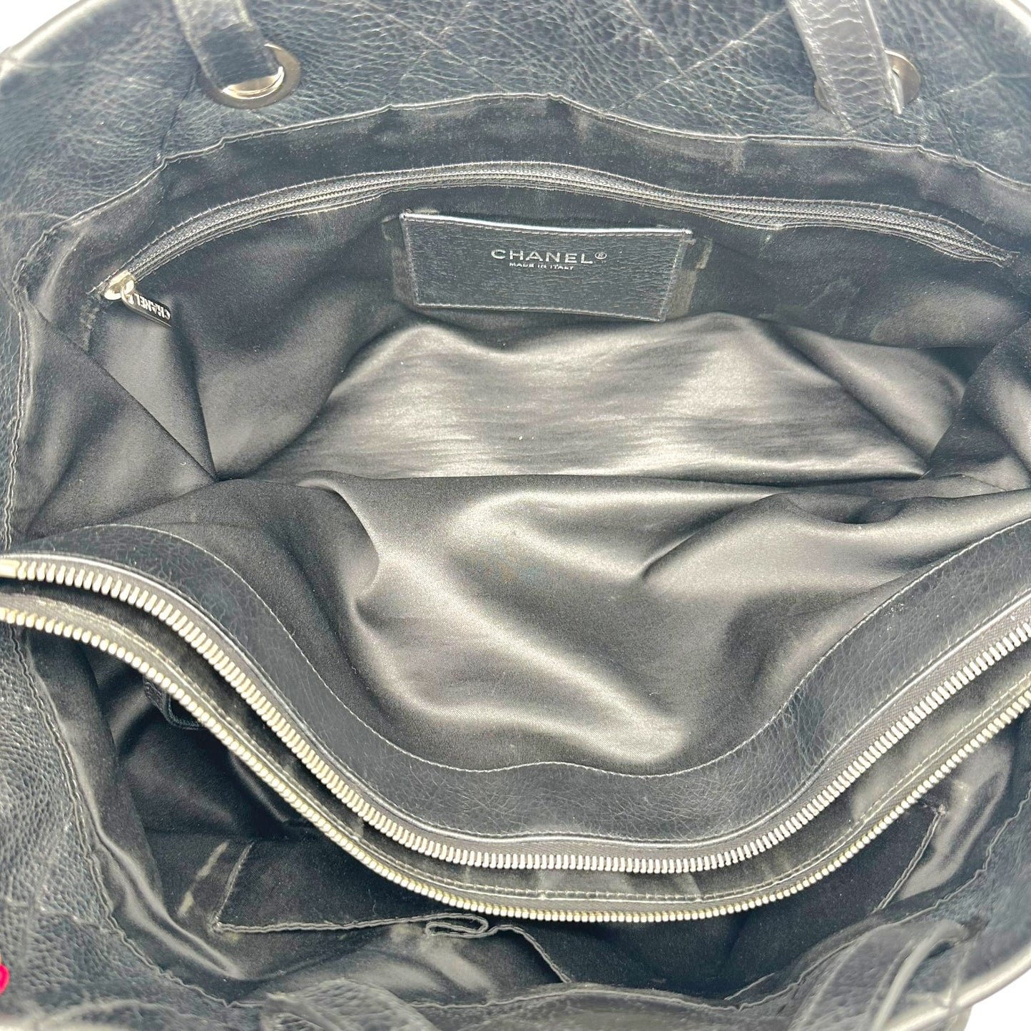 Chanel Black & Silver Matelasse On the Road Tote Bag 2003-04