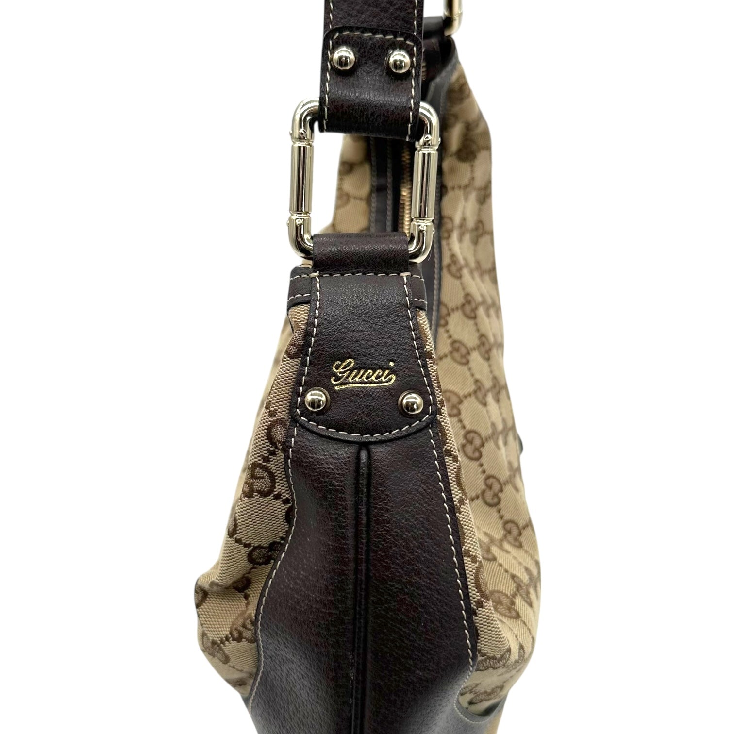 Gucci Tan Monogram Canvas Crescent Shoulder Bag - Outfit Repeater