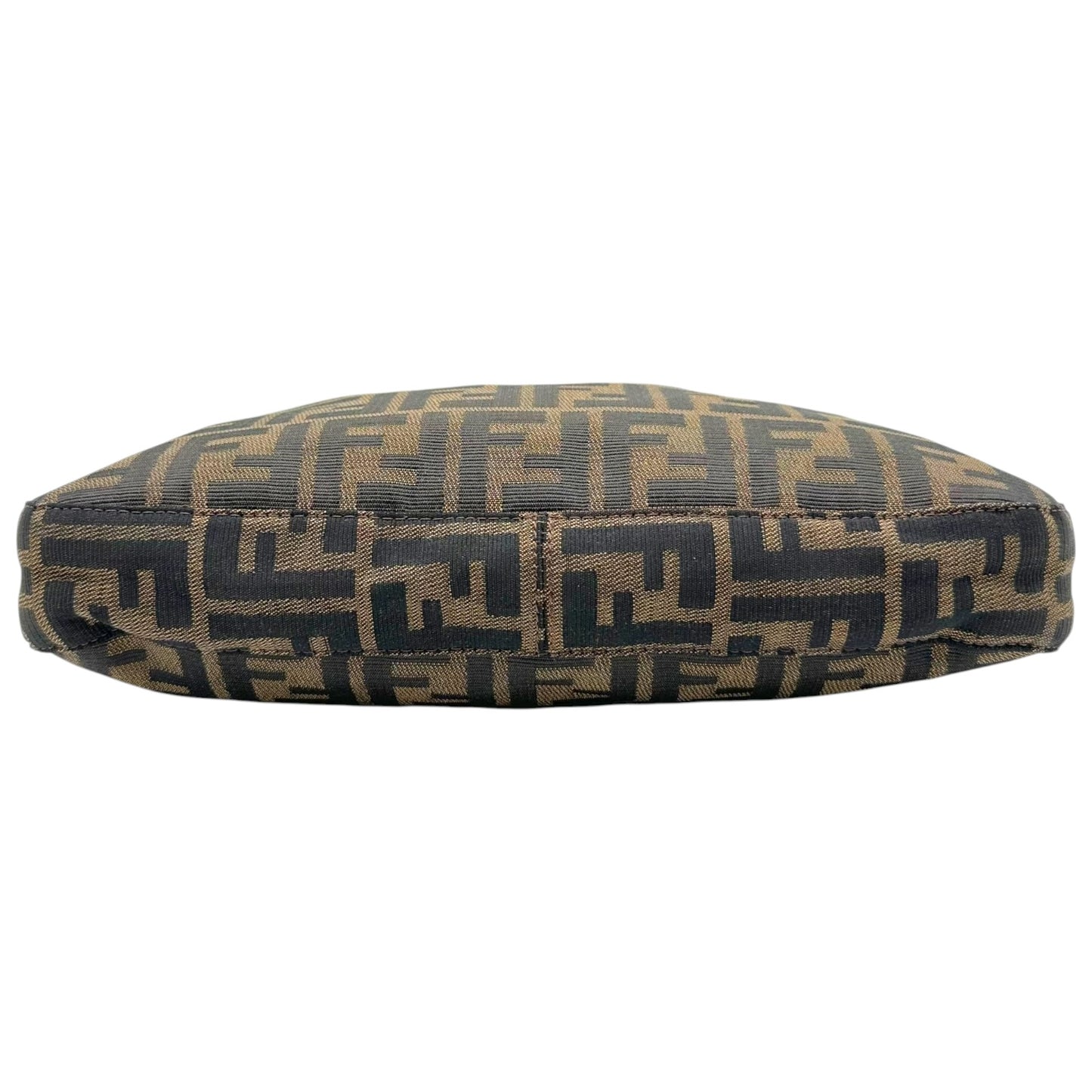 Fendi Brown Classic Zucca Monogram Shoulder Baguette Bag