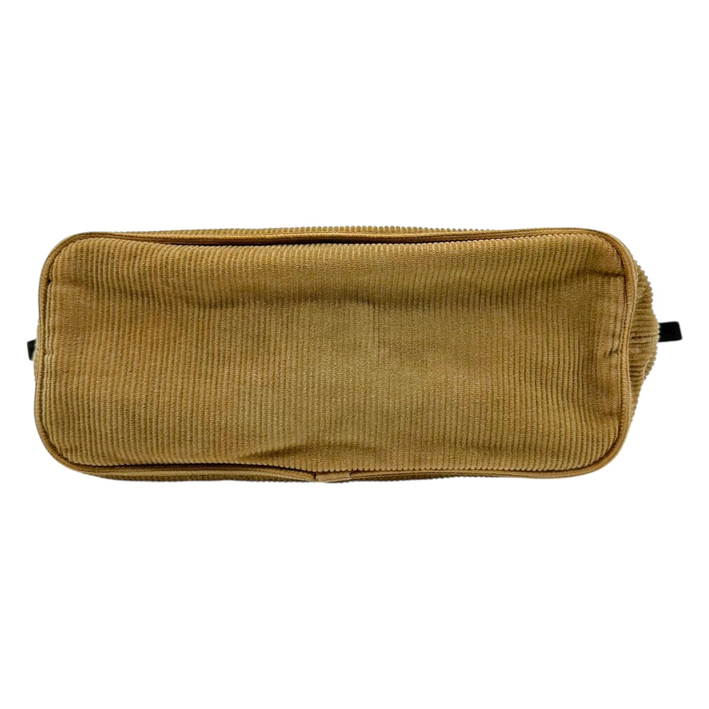 Fendi Pochette Bag Tan Corduroy Zipper Closure