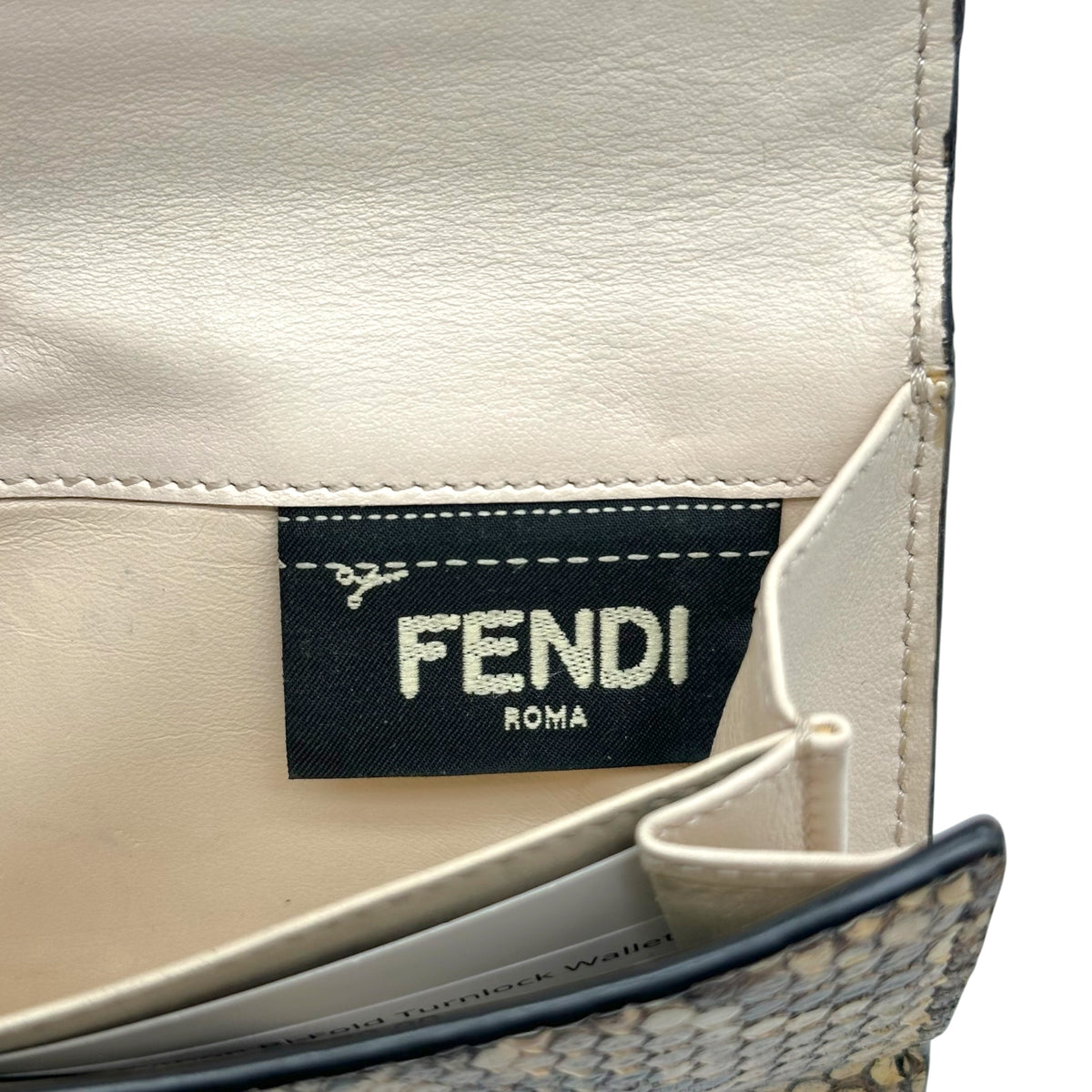 Fendi Tan Python Bi-Fold Turnlock Wallet