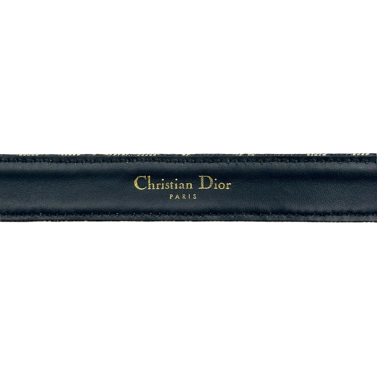 Christian Dior Navy Blue Trotter Monogram CD Logo Belt
