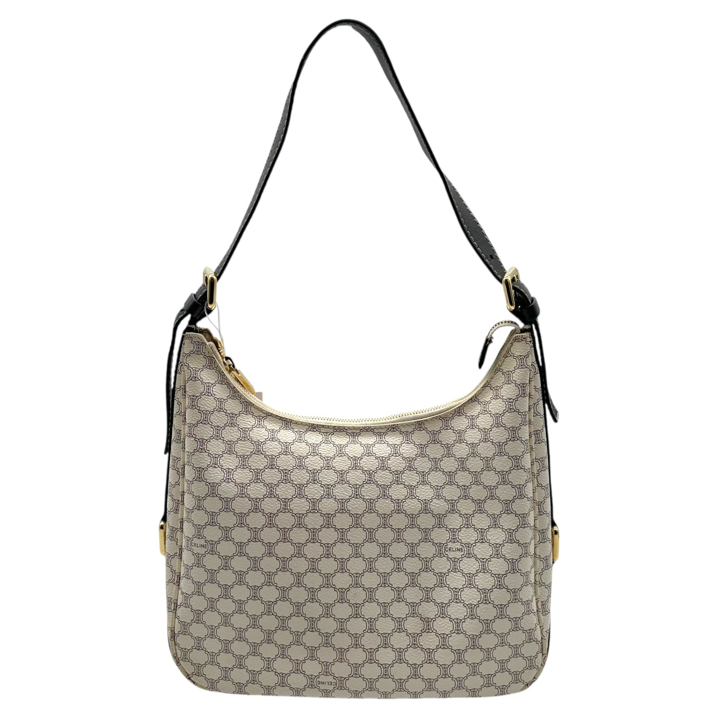 Celine White Triomphe Monogram Shoulder Bag - Outfit Repeater