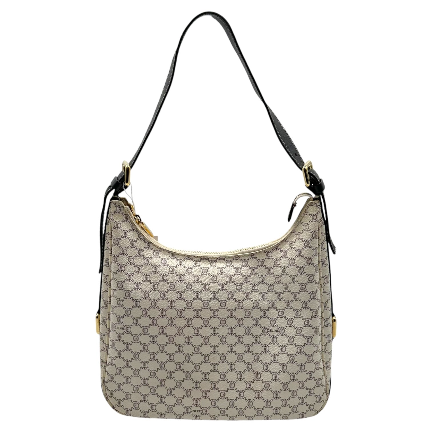 Celine White Triomphe Monogram Shoulder Bag - Outfit Repeater