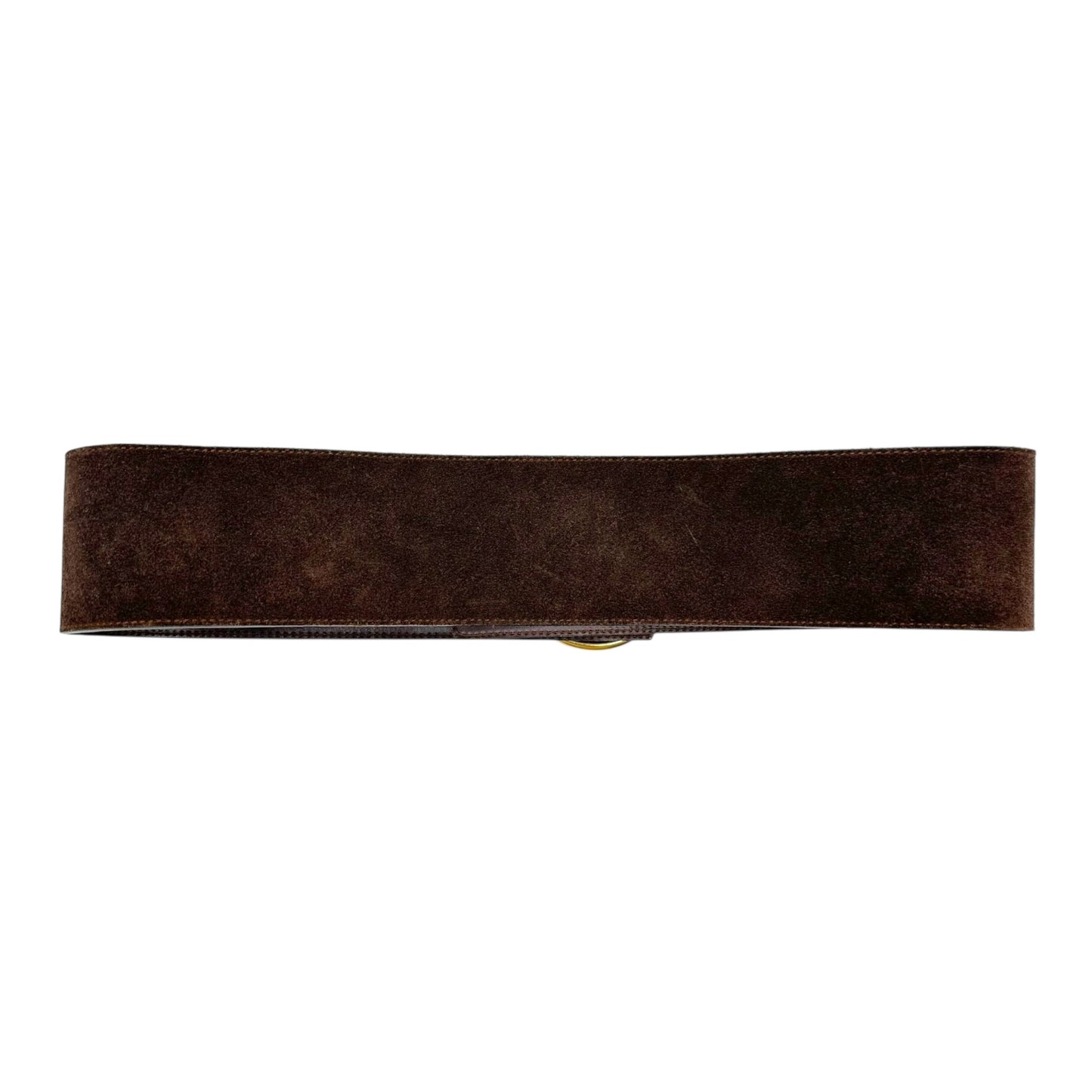D&G Dolce & Gabbana Brown Suede Wide Waist Belt