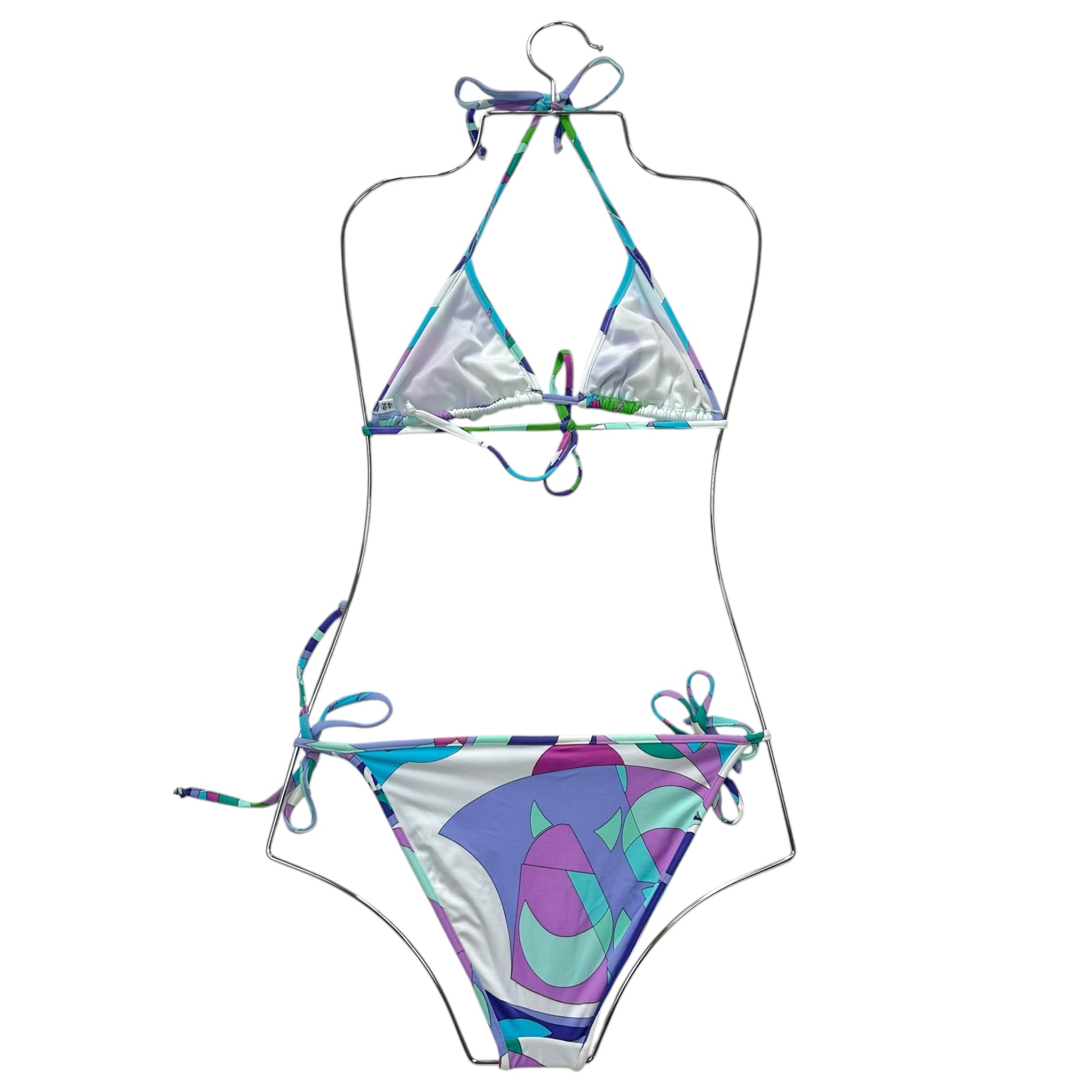 Emilio Pucci Printed Bikini Set Turquoise Purple Vintage