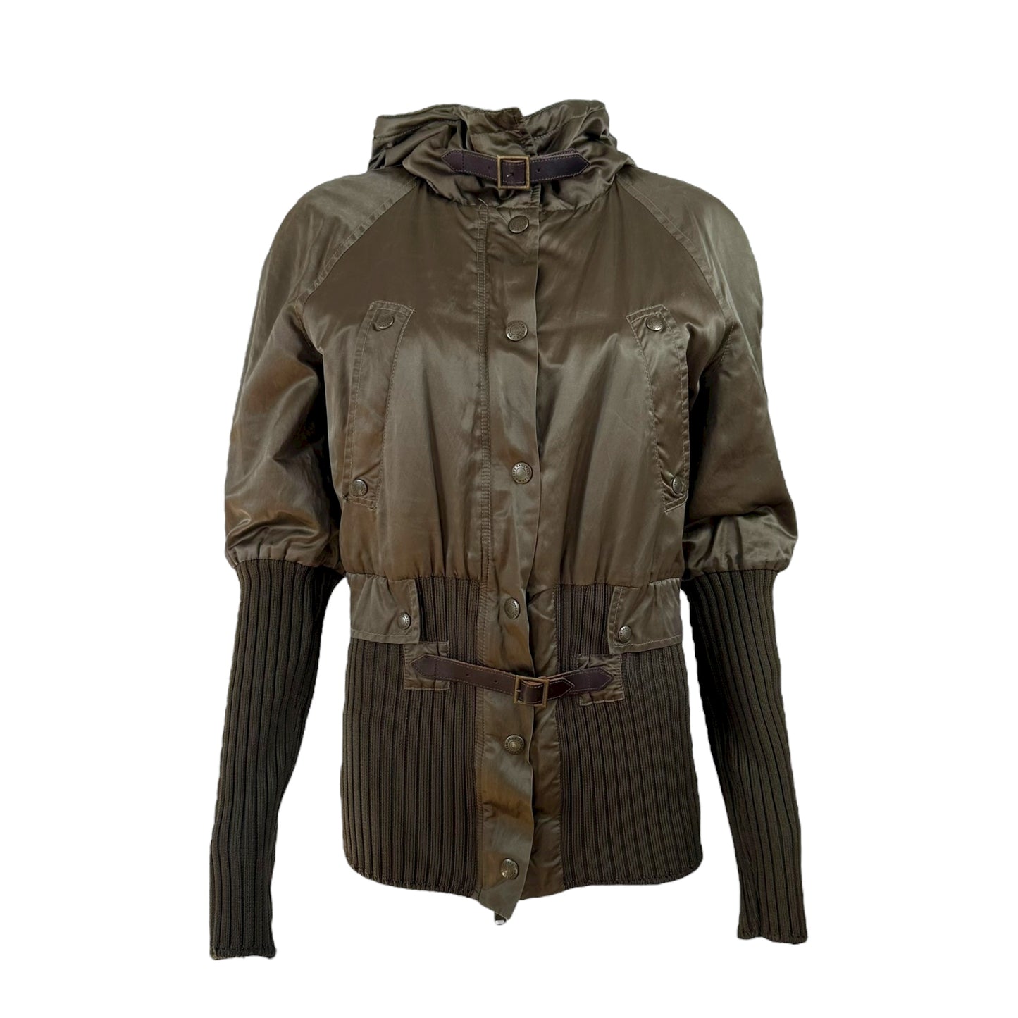 Jean Paul Gaultier Jean's 90's Khaki Green Satin Bomber Jacket