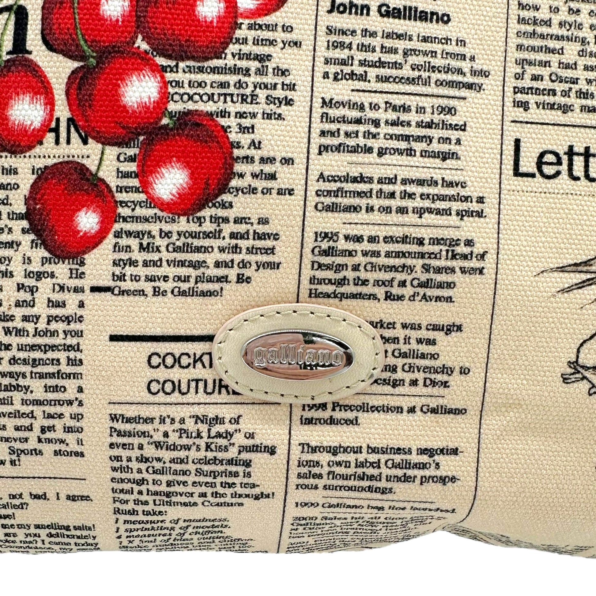 Galliano Gazette Cherry Print Canvas Tote Bag - Outfit Repeater