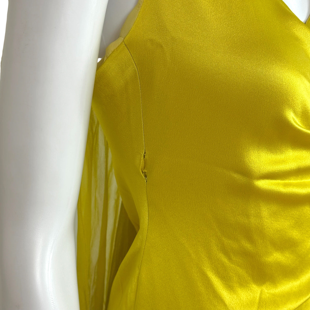 Versace Collection Yellow Silk Gown with Medusa Logo Hardware