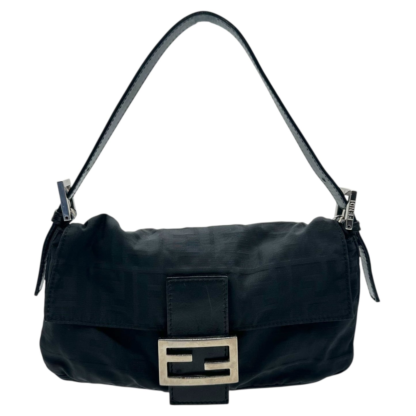 Fendi Black Nylon Zucca Monogram Baguette Bag - Outfit Repeater