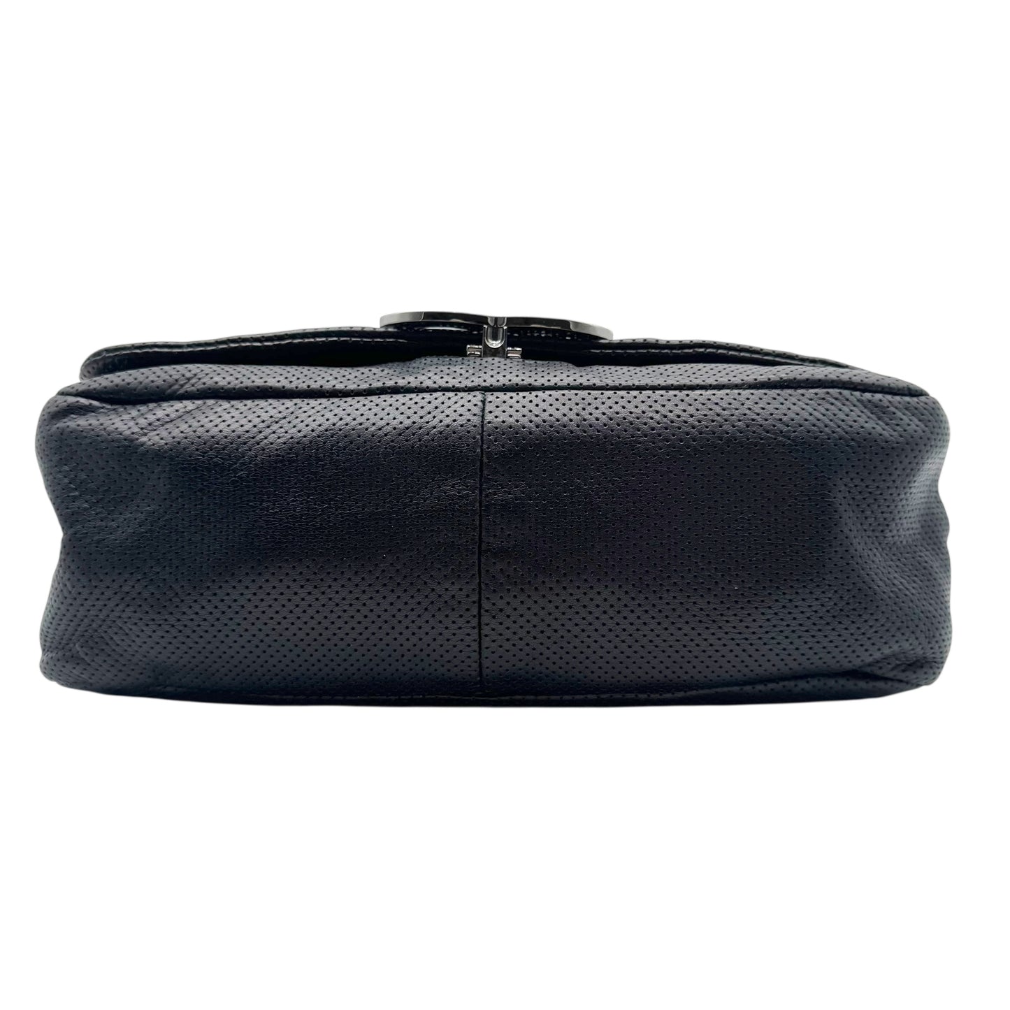 Chanel Black Perforated Leather Shoulder Bag - Outfit Repeater