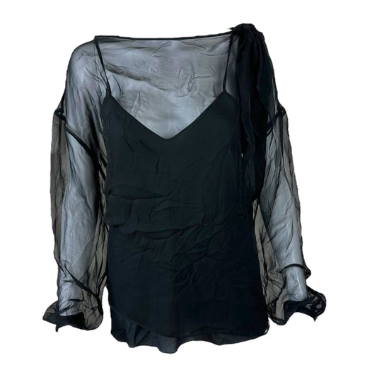 Emilio Pucci Black Silk Sheer Blouse