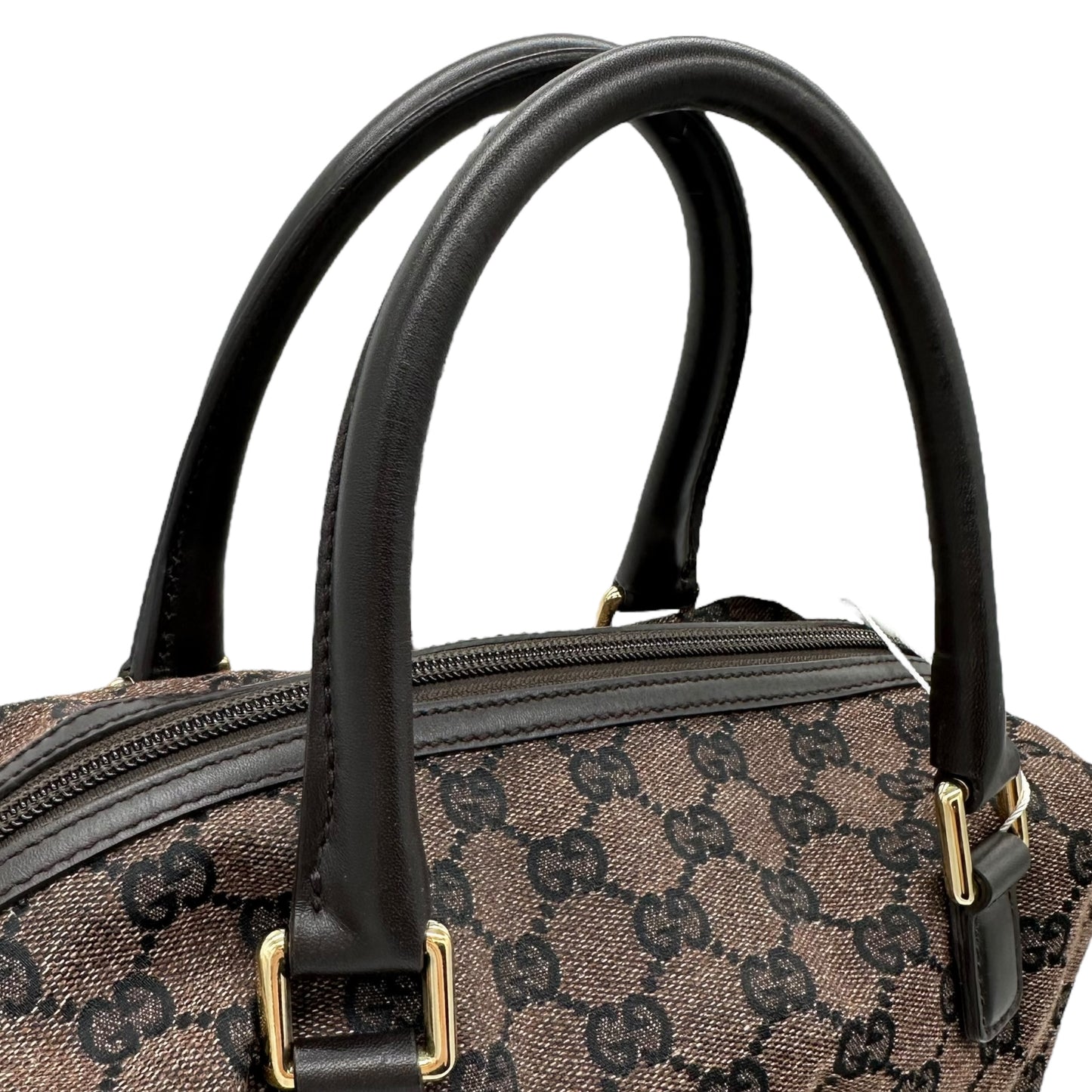 Gucci Brown & Black Monogram Boston Bag