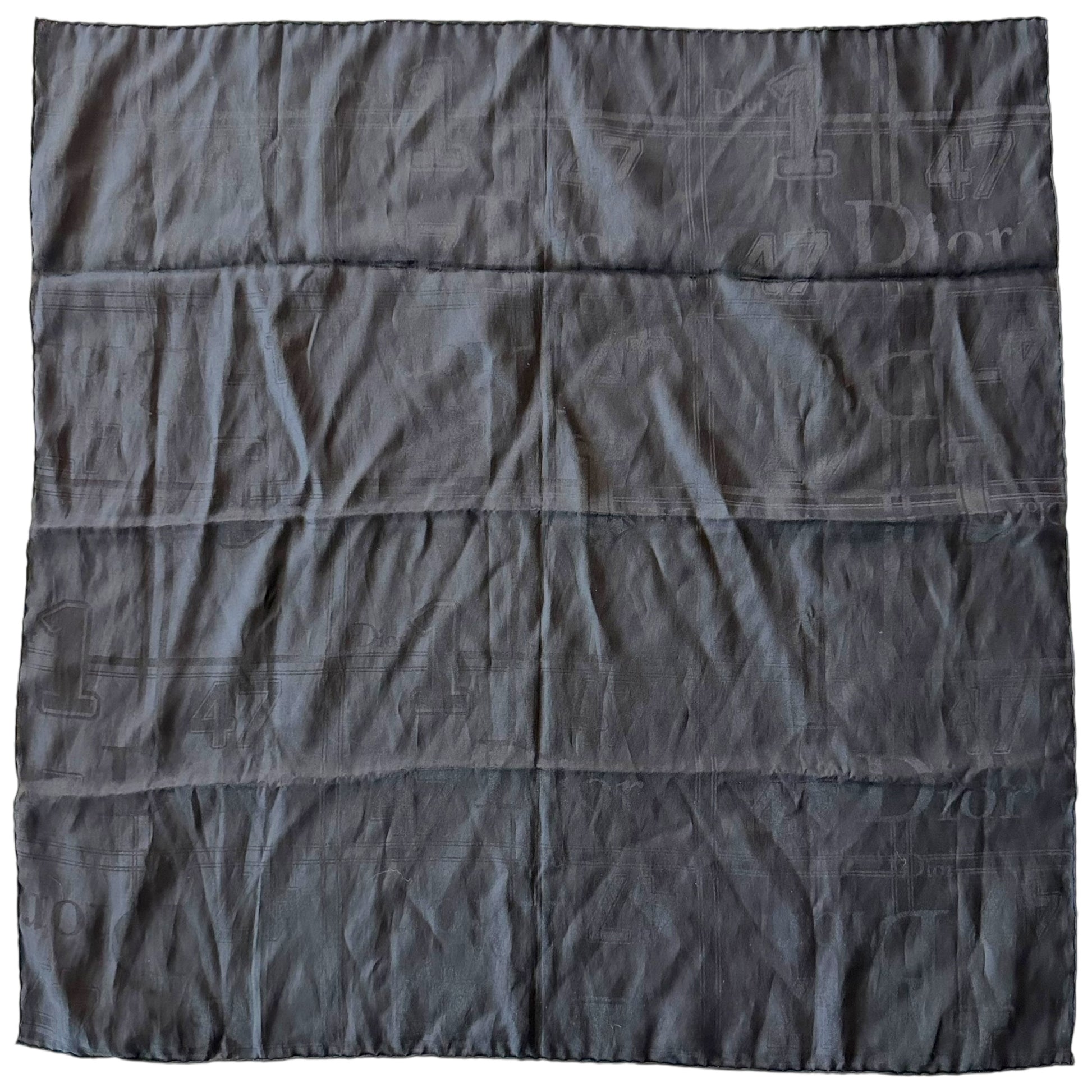 Dior Black Silk Logo Scarf - Outfit Repeater