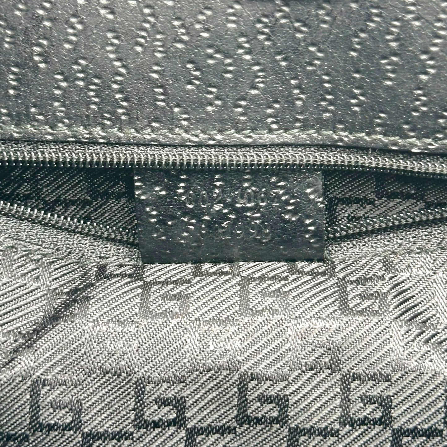 Gucci Taupe Canvas & Black Leather Jackie Bag