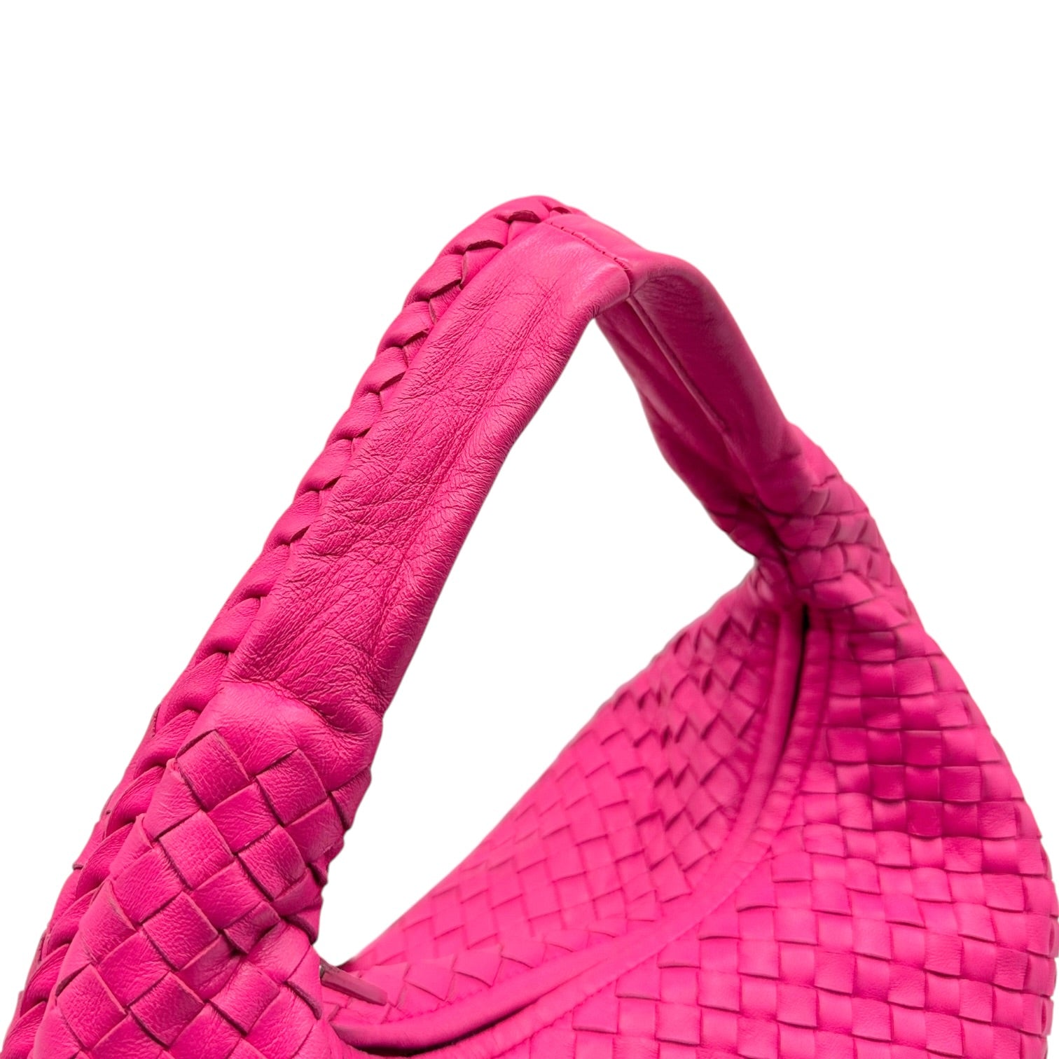 Bottega Veneta Hobo Bag Bright Pink Intrecciato Leather