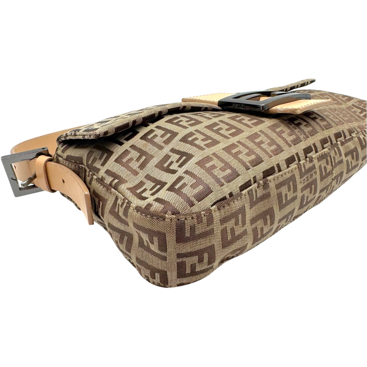 Fendi Baguette Bag Tan Zucchino Monogram