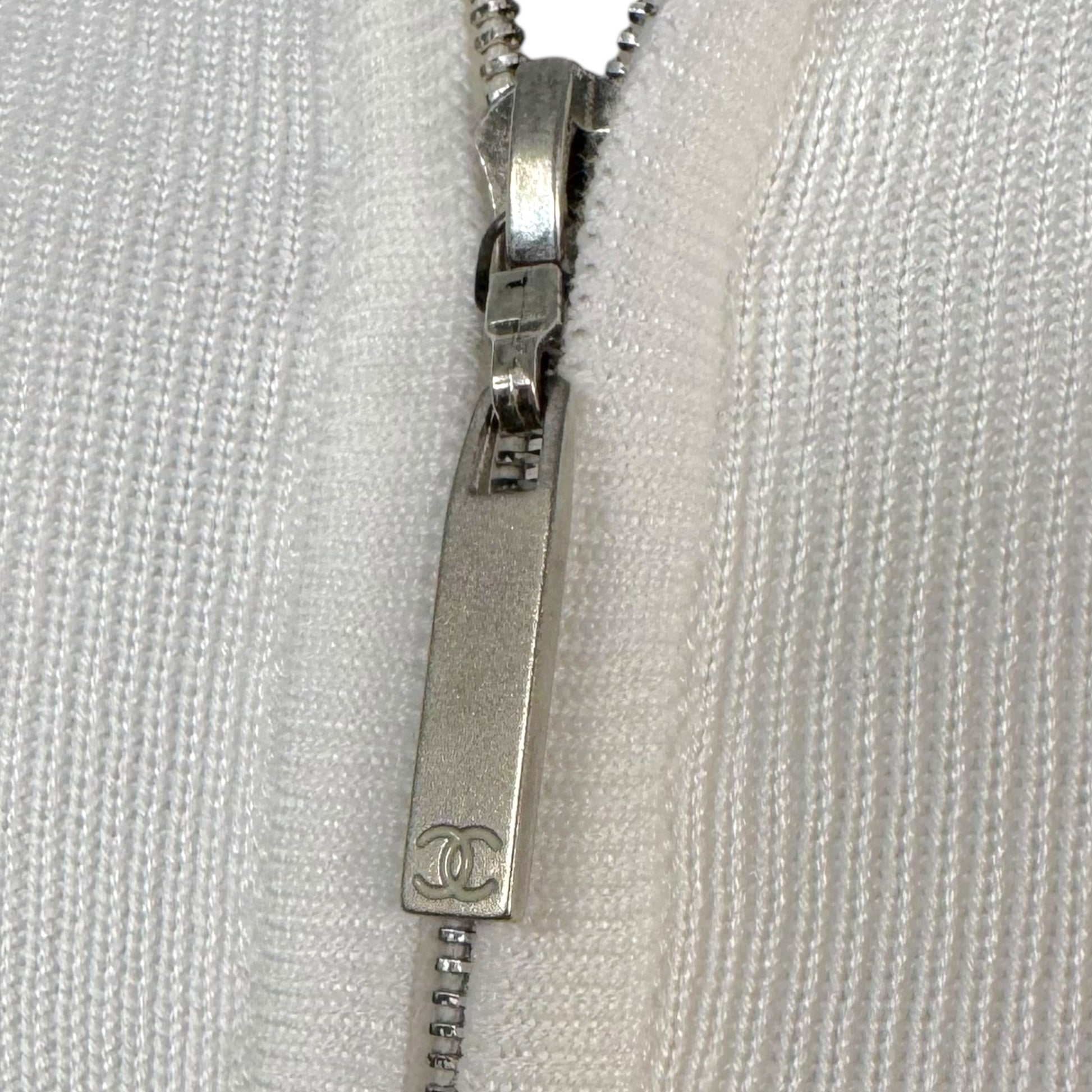 Chanel Sport S/S 2002 Red & White Zip Up Knit Polo - Outfit Repeater