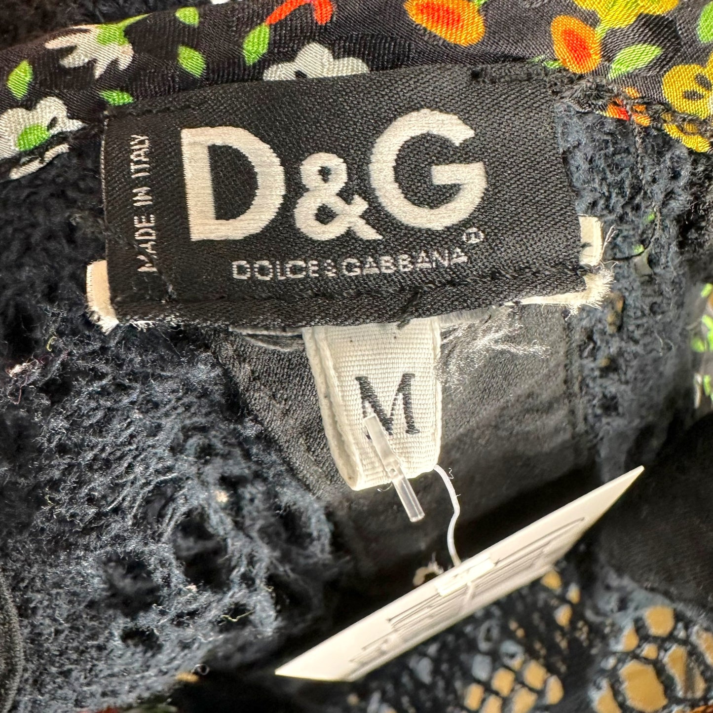 Dolce & Gabbana Black Sheer Crochet Tank Top Floral Trim