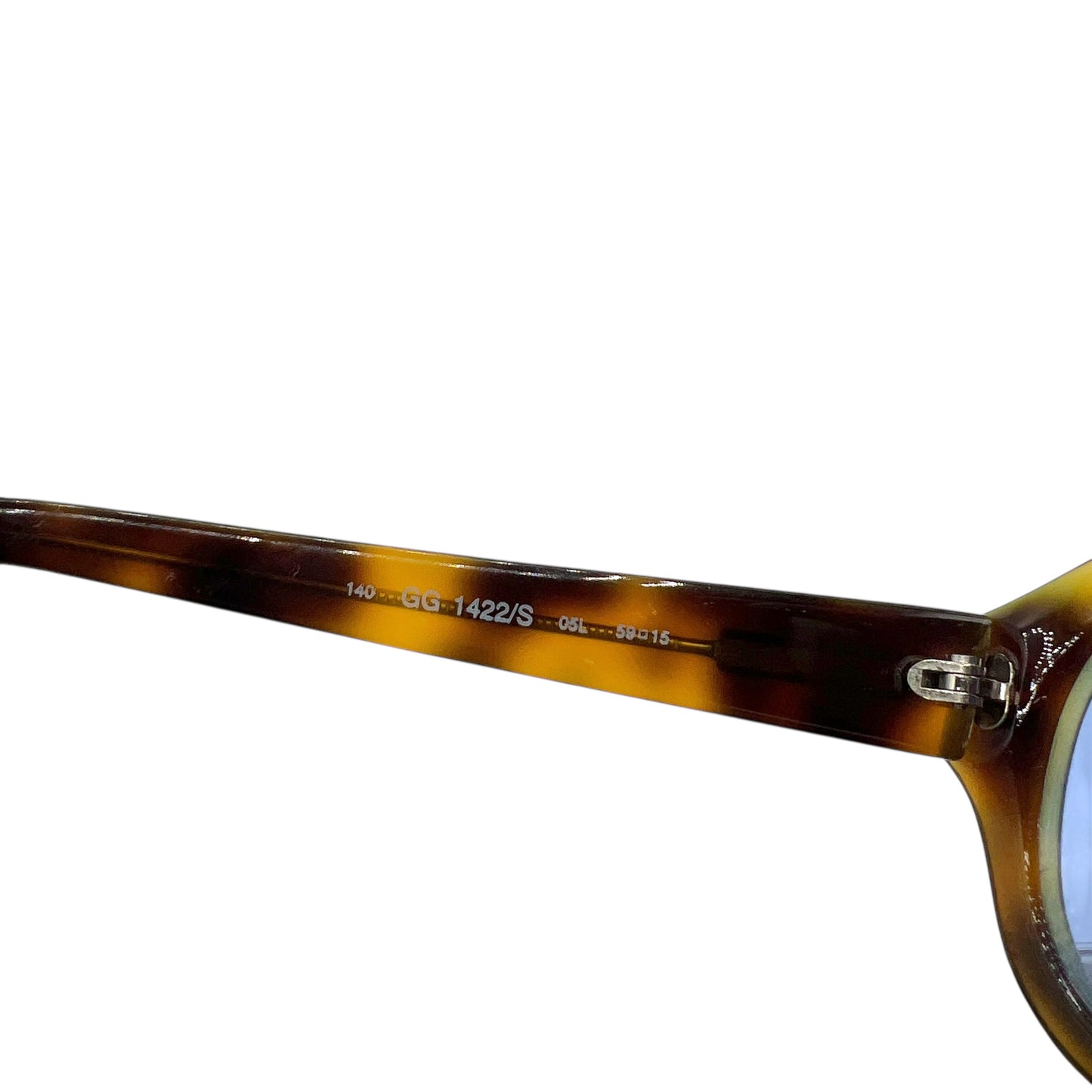 Gucci GG 1422/S Tortoise Blue Lens Aviator Sunglasses
