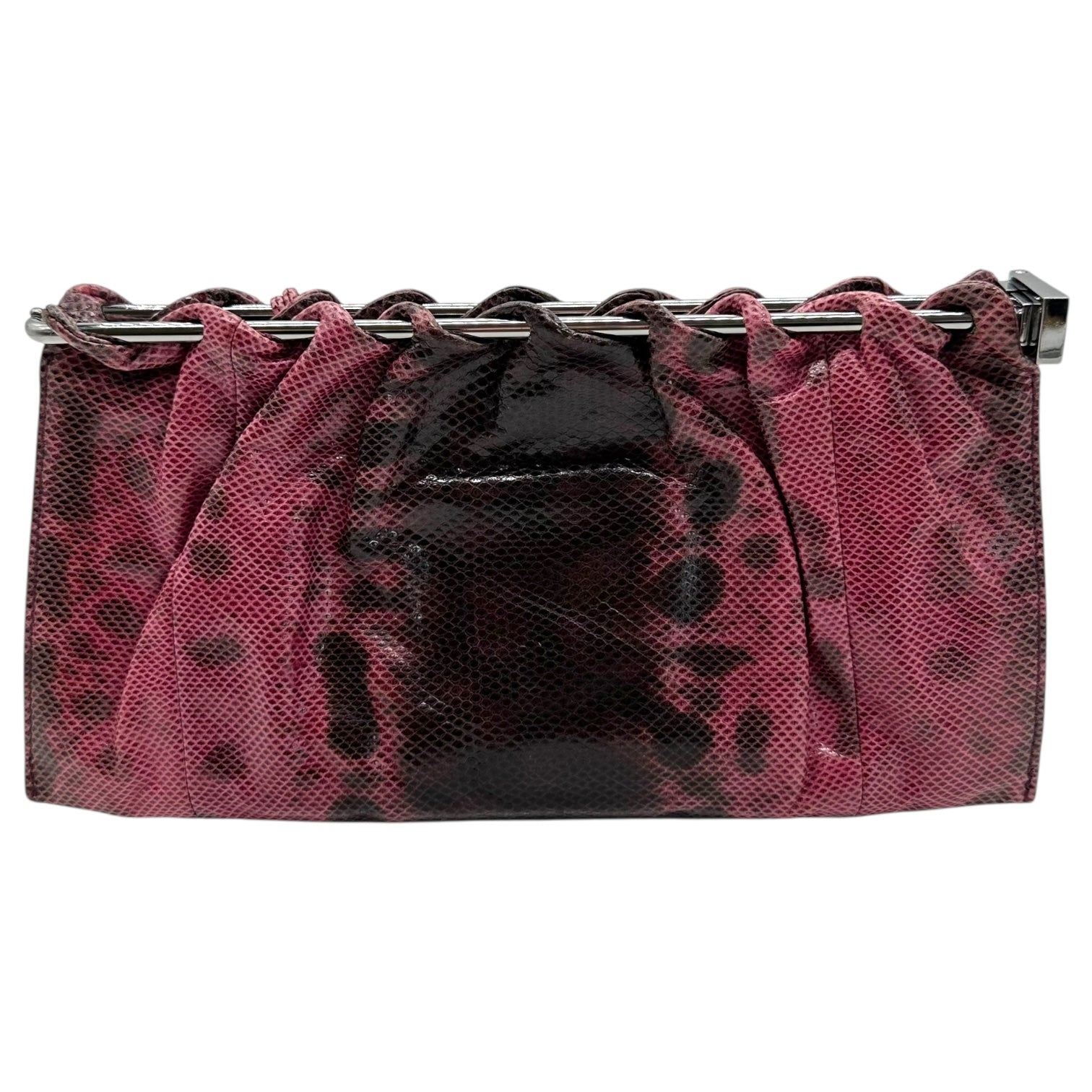 Gucci by Tom Ford Pink & Black Python Clutch Bag - Outfit Repeater
