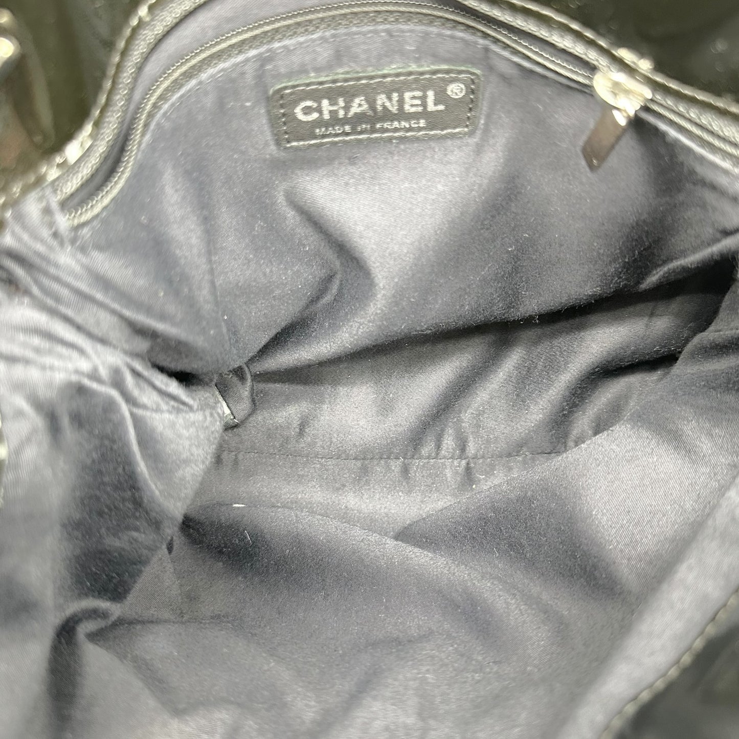 Chanel Black Patent Leather & Rhinestone CC Logo Shoulder Bag 2009-10