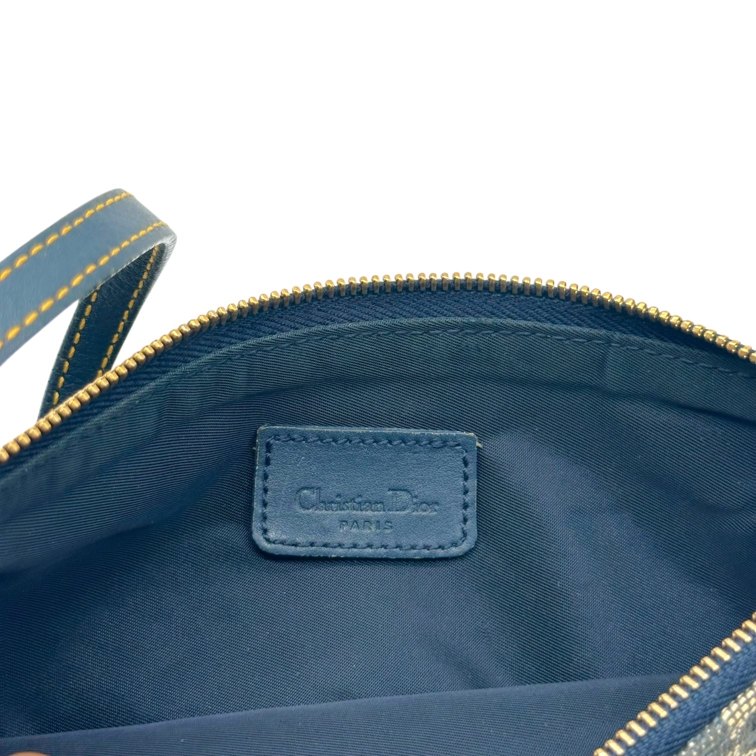 Christian Dior Navy Blue Trotter Monogram Mini Saddle Bag - Outfit Repeater