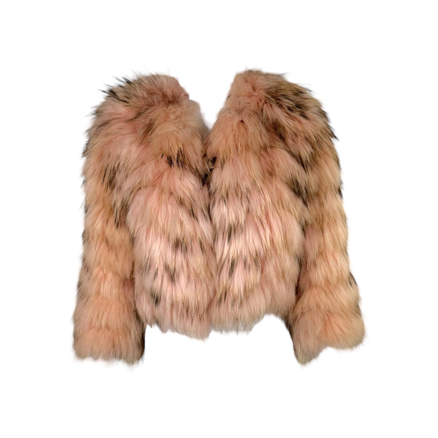 Sonia Rykiel Pink Raccoon Fur 3/4 Sleeve Cropped Jacket
