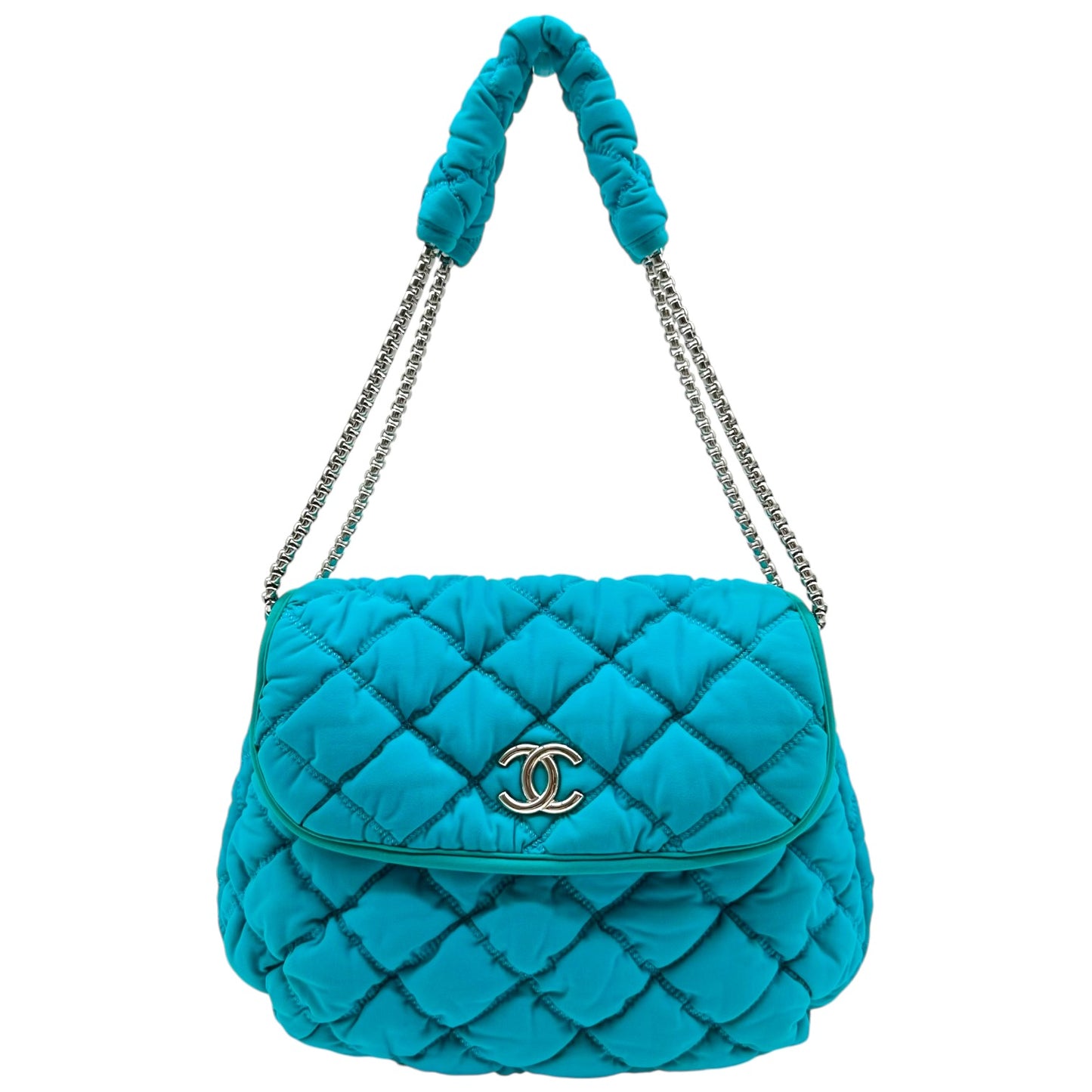 Chanel Turquoise Bubble Quilted Shoulder Bag 2008-09