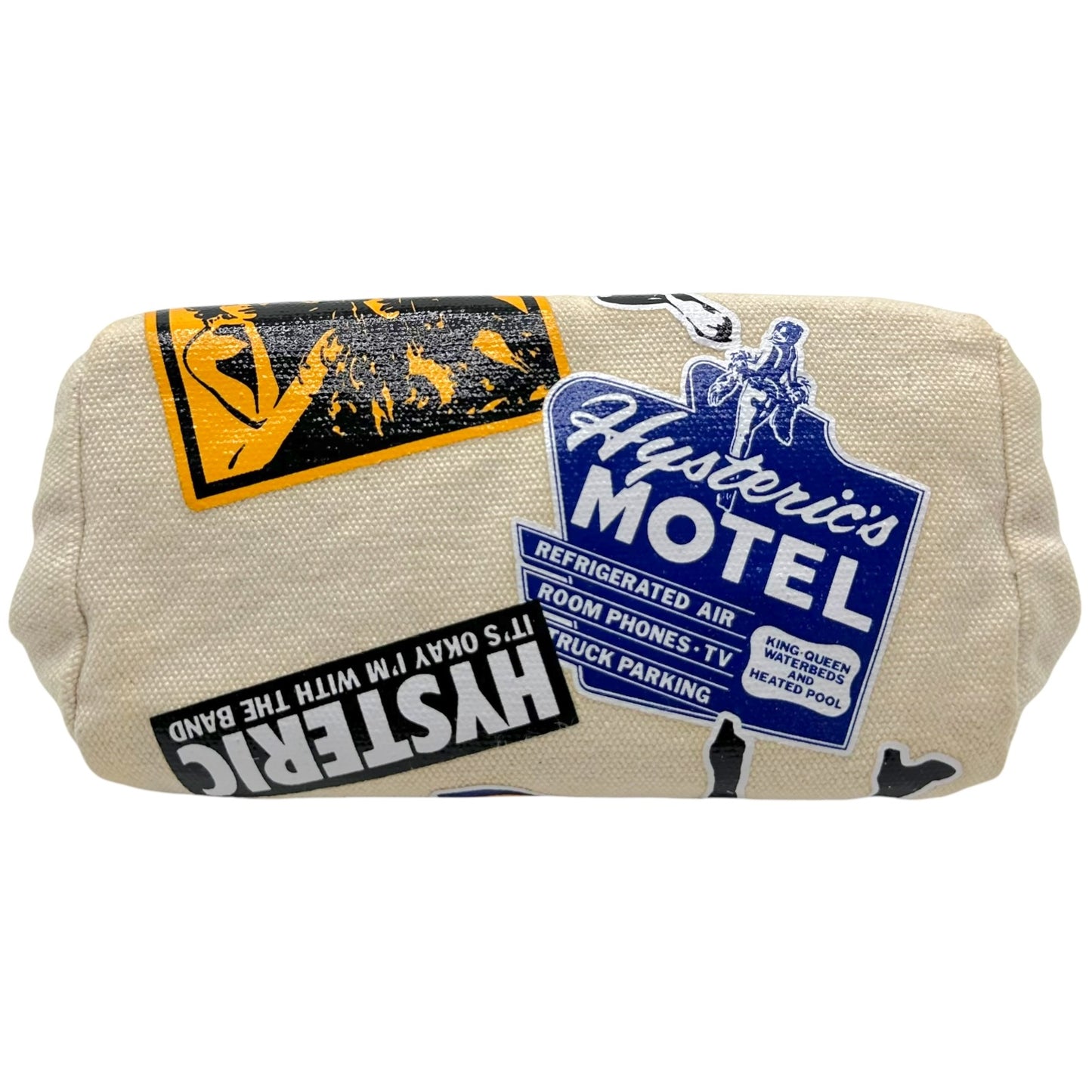 Hysteric Glamour Mini Canvas Logo Sticker Kisslock 2-Way Clutch Bag