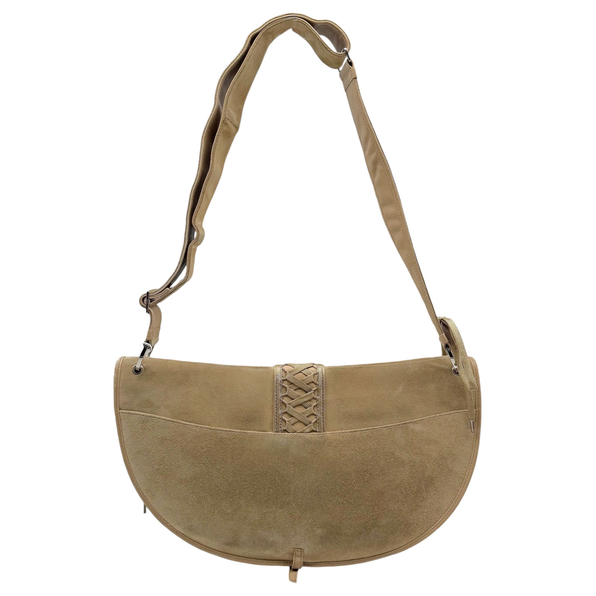Christian Dior Tan Suede Lace-Up Satchel Bag
