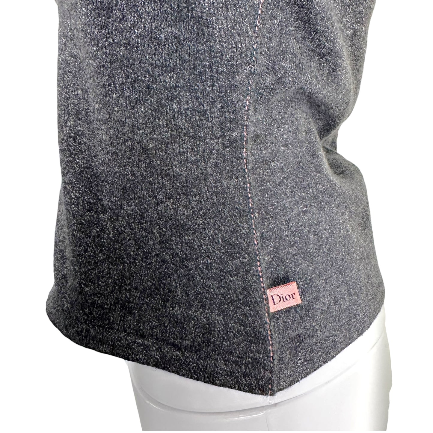 Christian Dior S/S 2003 Pink & Gray 'Denim' Knit Cropped Cami