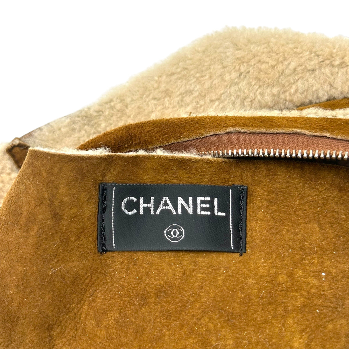 Chanel Brown Shearling CC Logo Crossbody Bag 2000-02